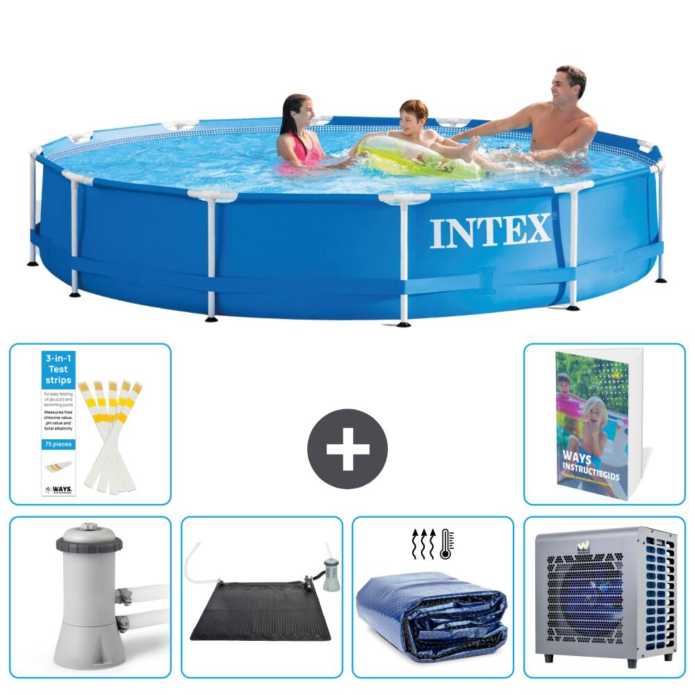 INTEX Basen ze stelażem Okrągły - 366x76 cm - 7-częściowy S216