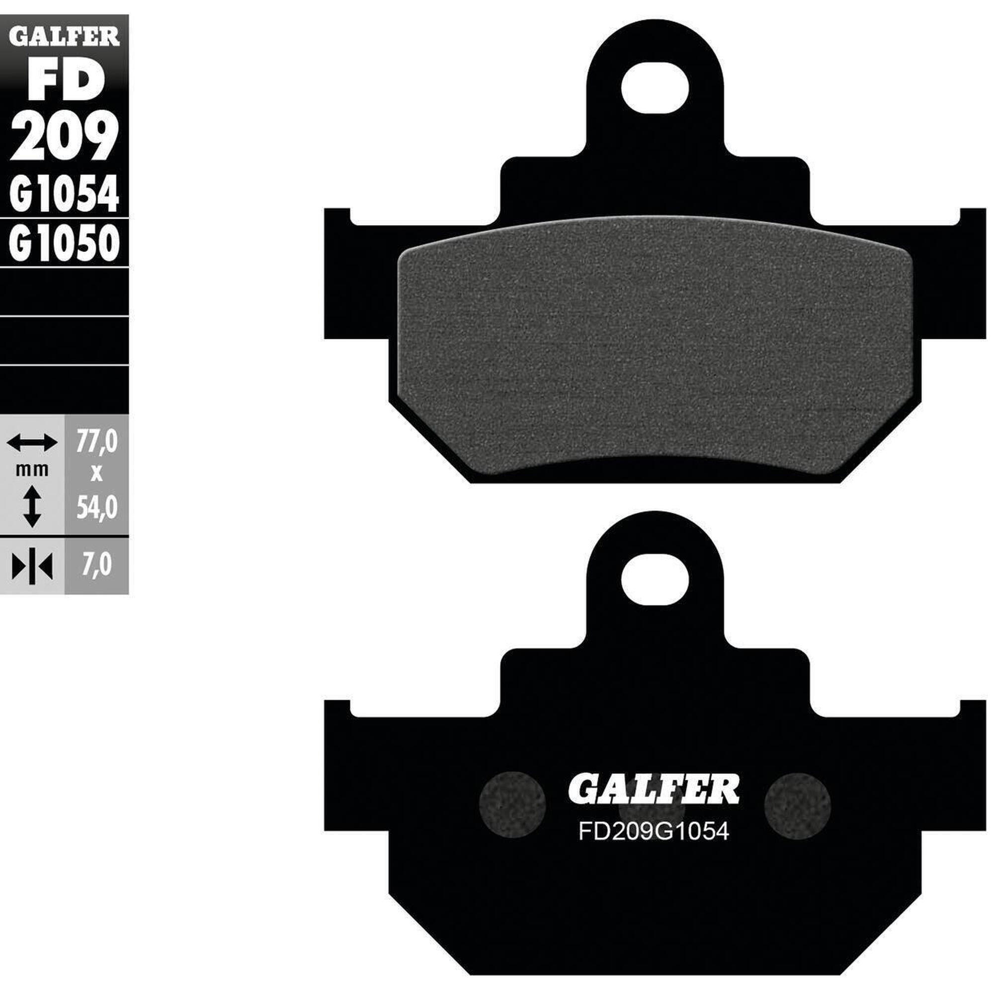GALFER FD209 (G1054) klocki hamulcowe ECE R90 77×54×7 mm półmetaliczne