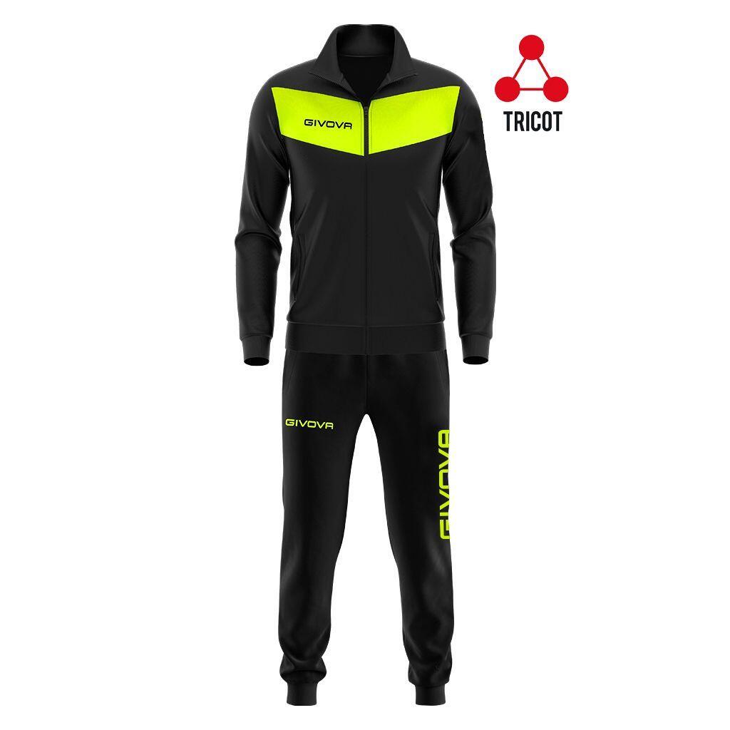Komplet sportowy Givova Visa Czarny–Żółty Fluo XL.