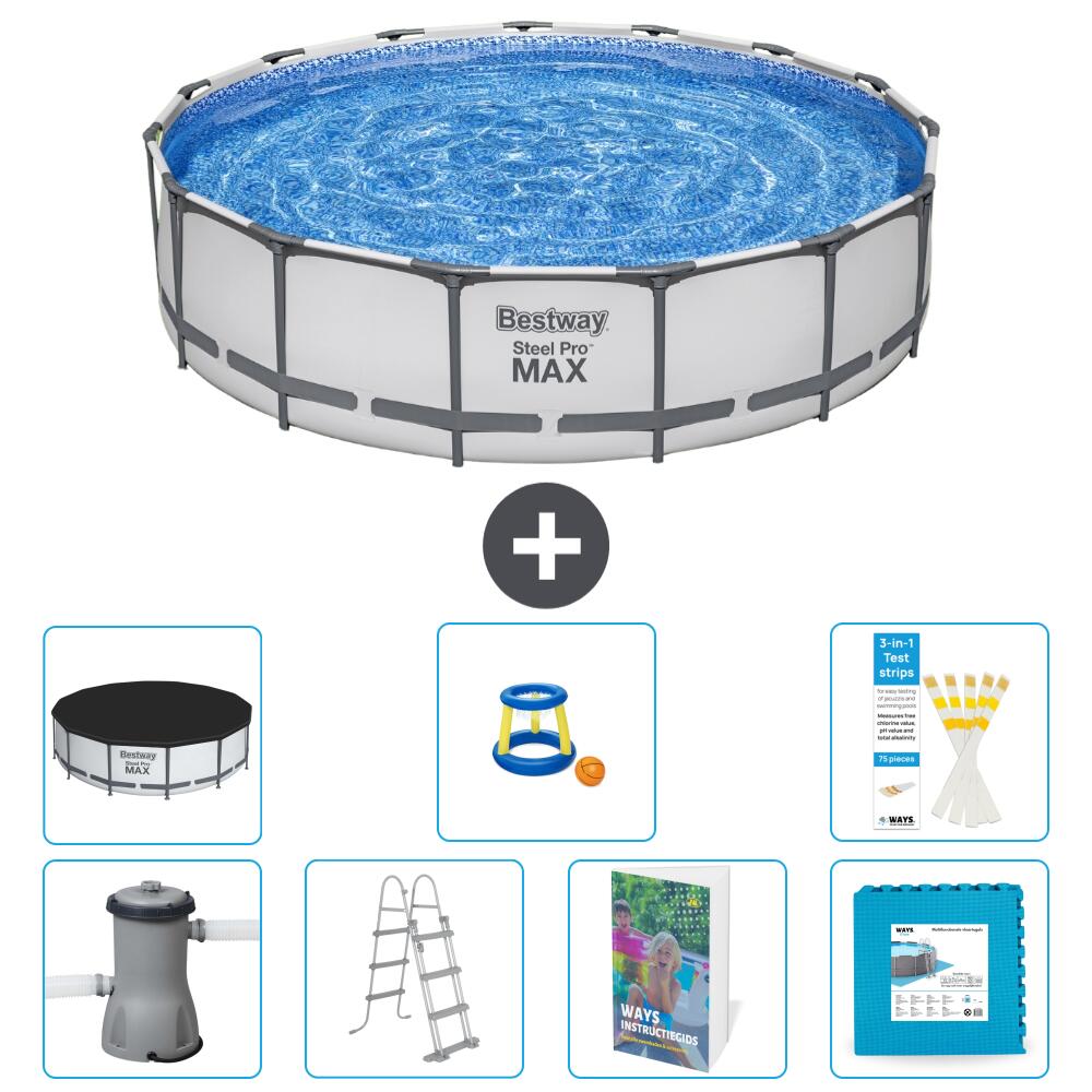 BESTWAY Basen Steel Pro MAX Okrągły - 457x122 cm - 8-częściowy S570