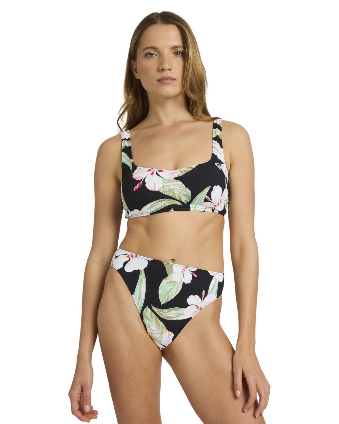 Stanik bikini typu bralette dla Kobiety PRINTED ESSENTIALS Czarny