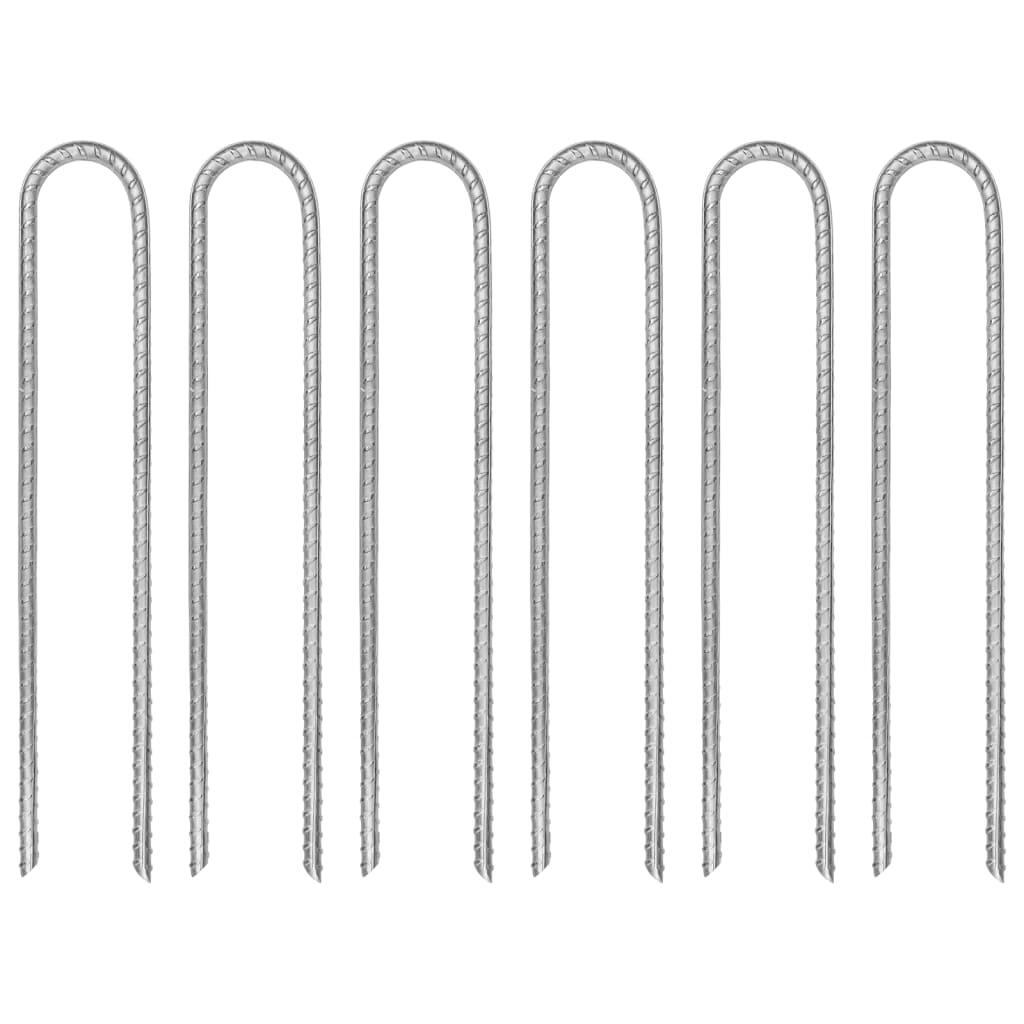VidaXL Kolce do Namiotu w kształcie U 6 szt. 7 mm x 30 cm stal ocynkowana