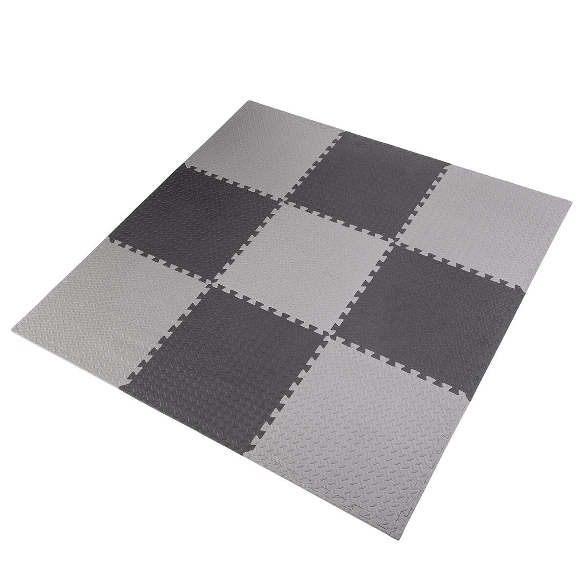 Mata puzzle - Zestaw 9 szt. - 12 mm - Jasnoszary