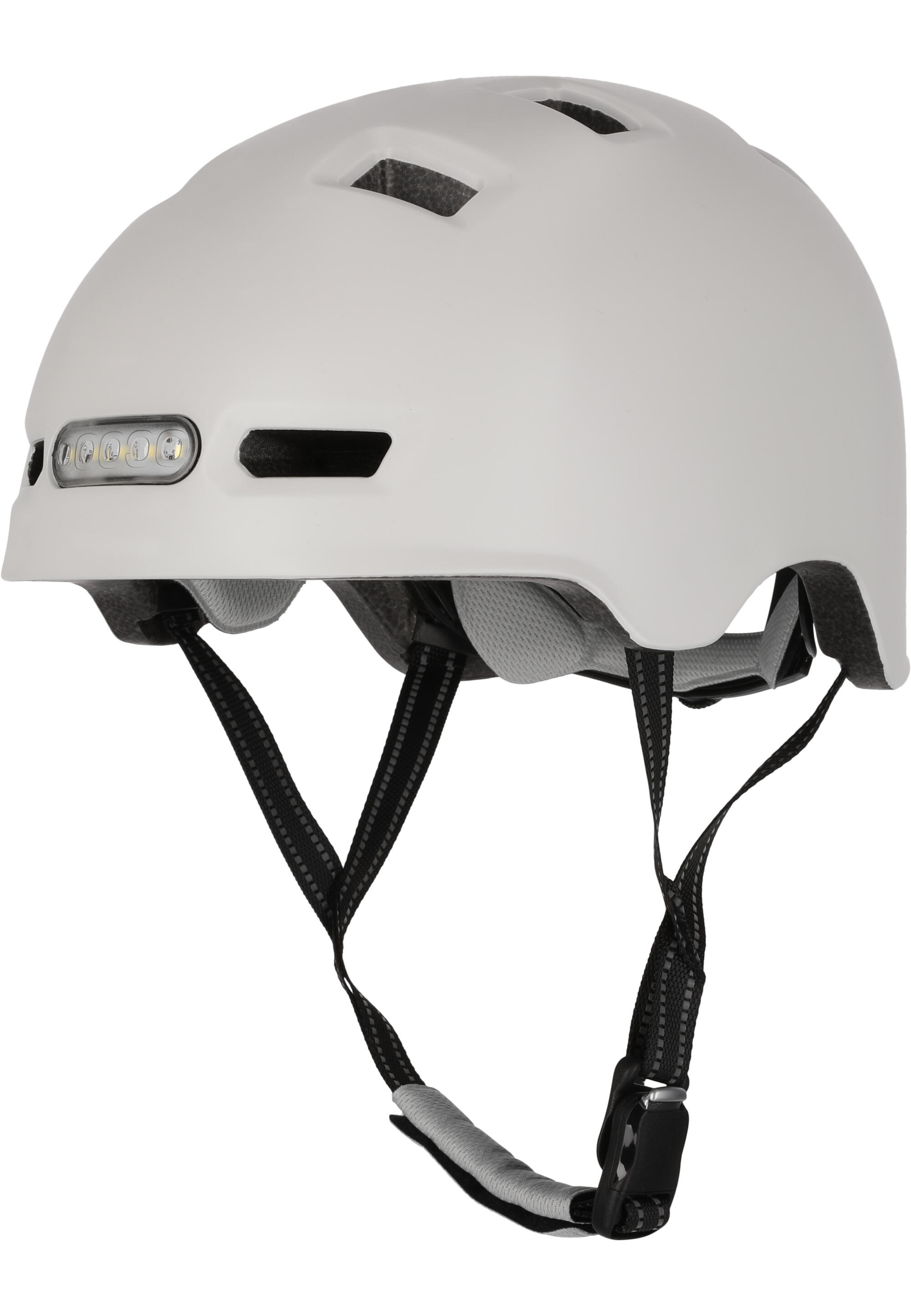 Kask Rowerowy Skater z Oświetleniem Przednim i Tylnym |Biały M 54-57cm |EN1078