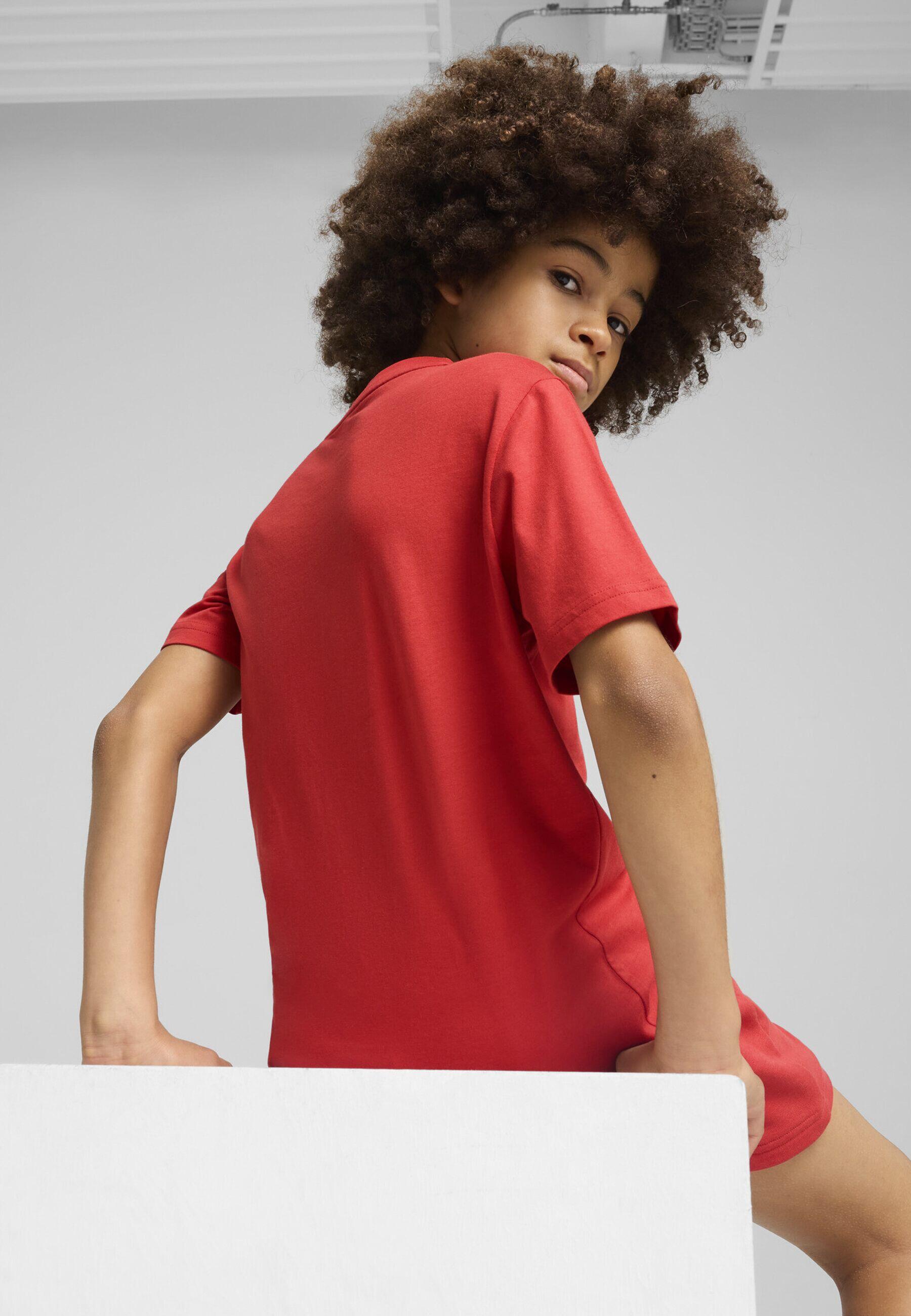 Młodzieżowa koszulka Essentials Colour z logo No.1 PUMA Red Fire
