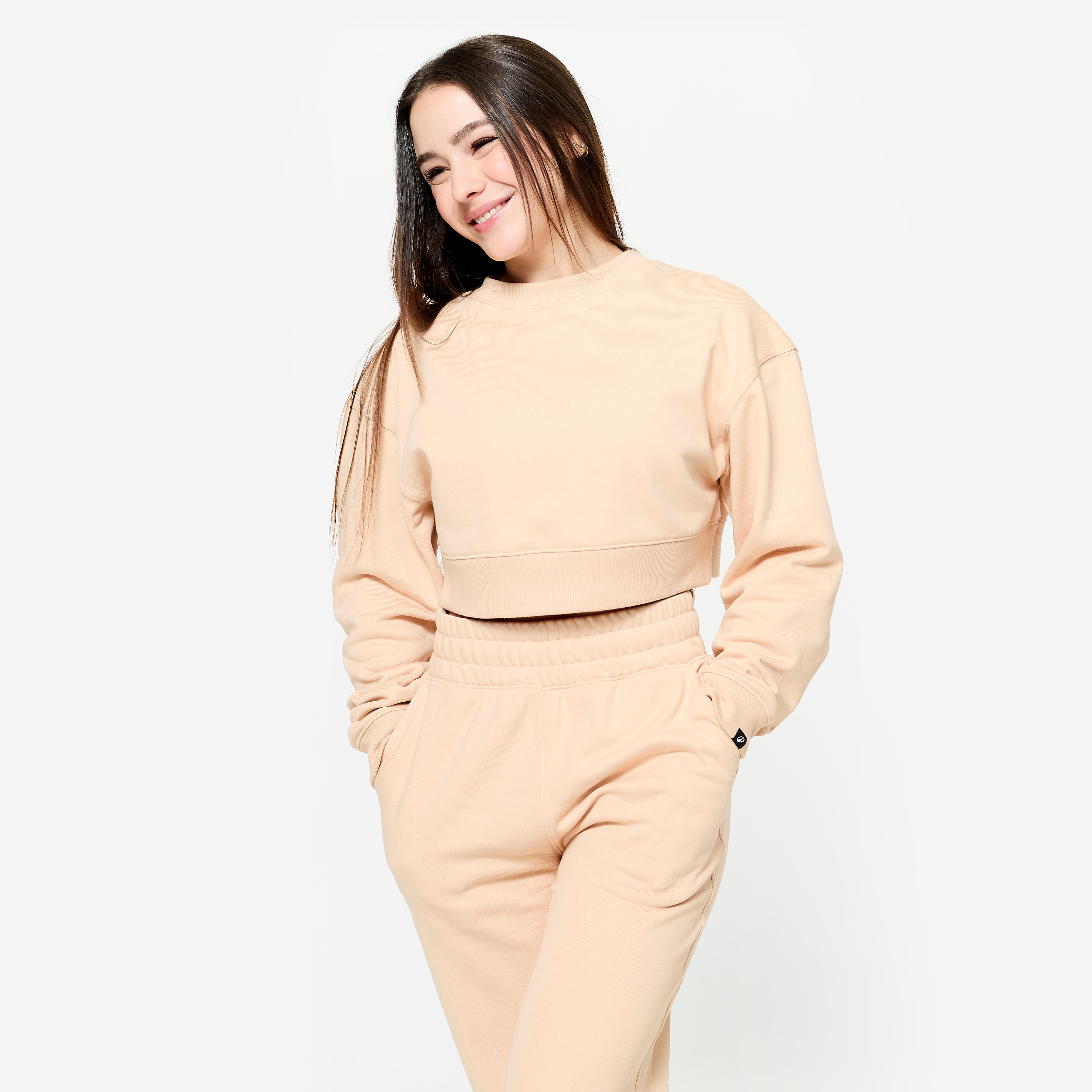 Bluza do treningu siłowego damska Domyos crop