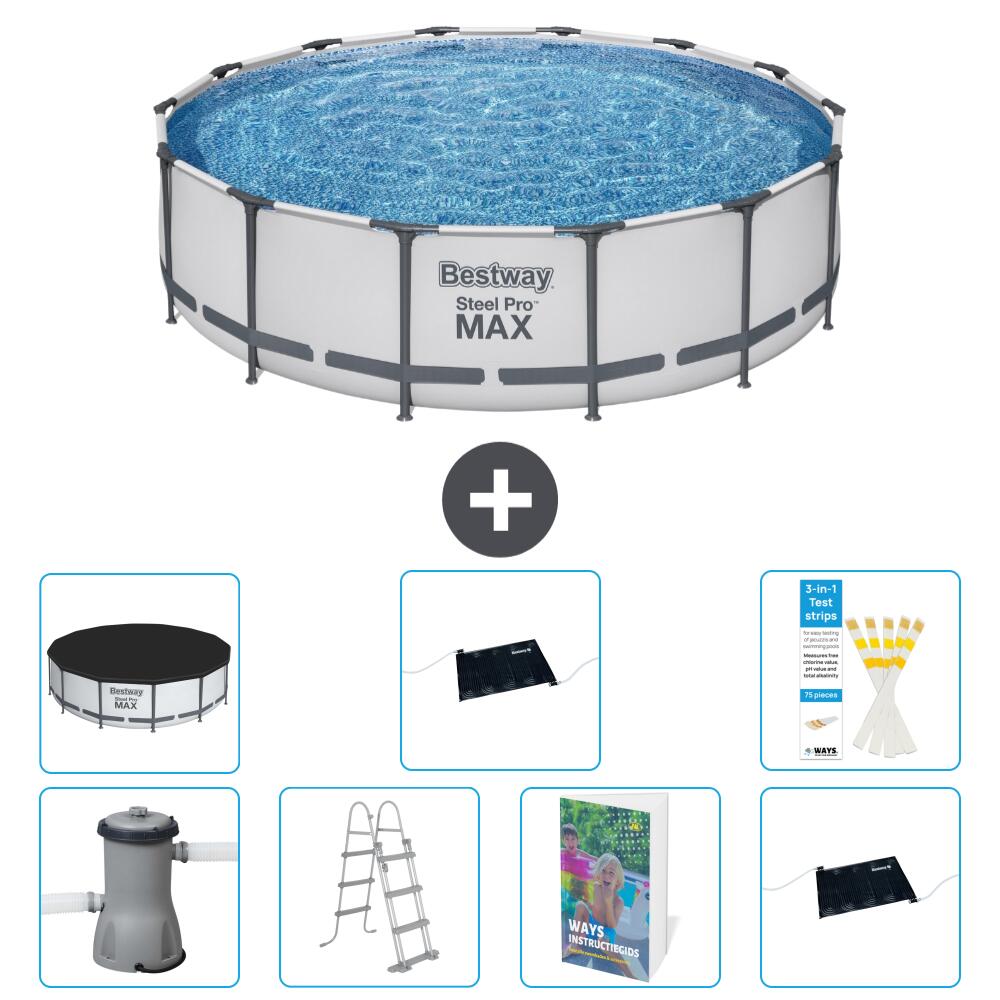 BESTWAY Basen Steel Pro MAX Okrągły - 427x122 cm - 8-częściowy S562