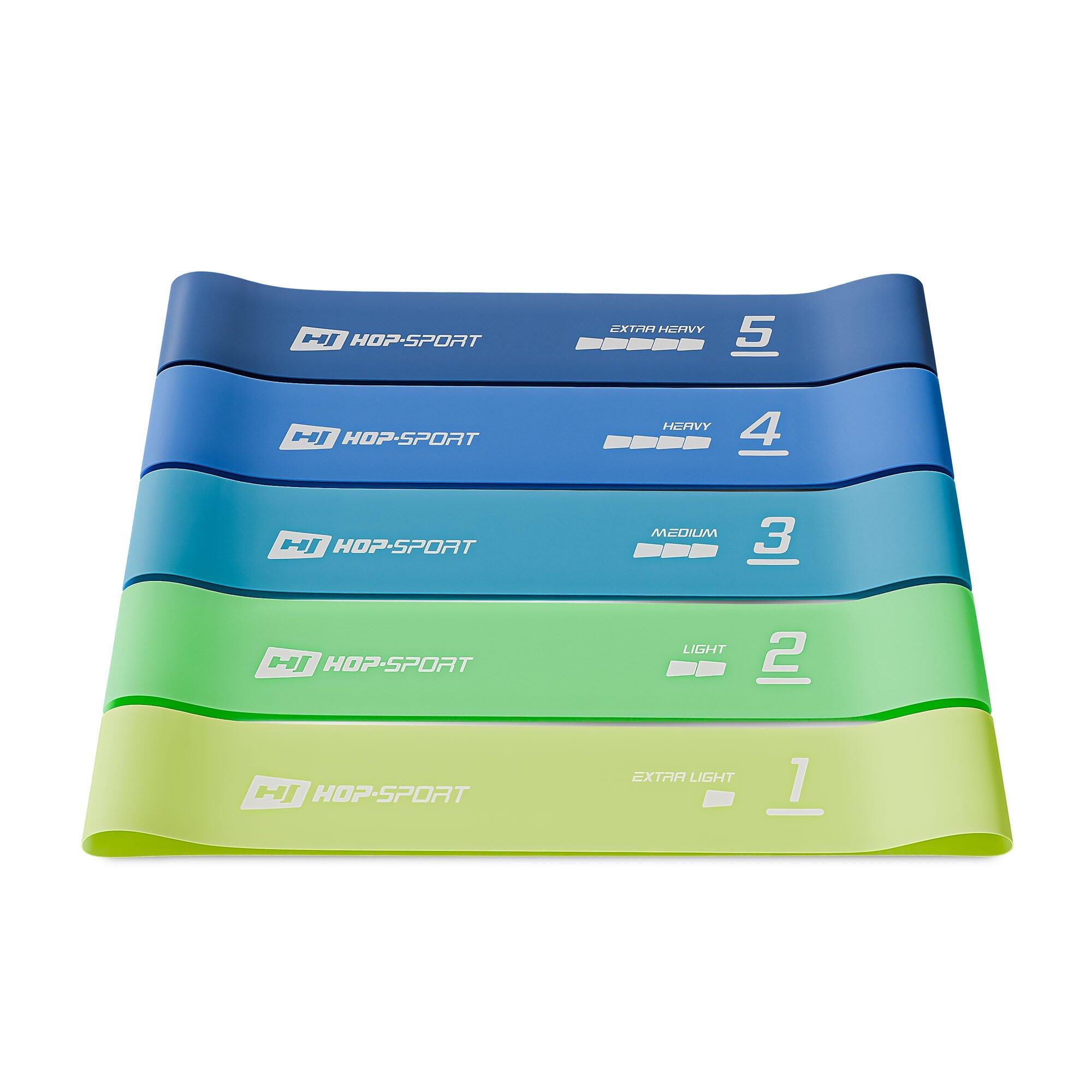 Zestaw 5 taśm oporowych 600x50mm Hop-Sport HS-L650RLP