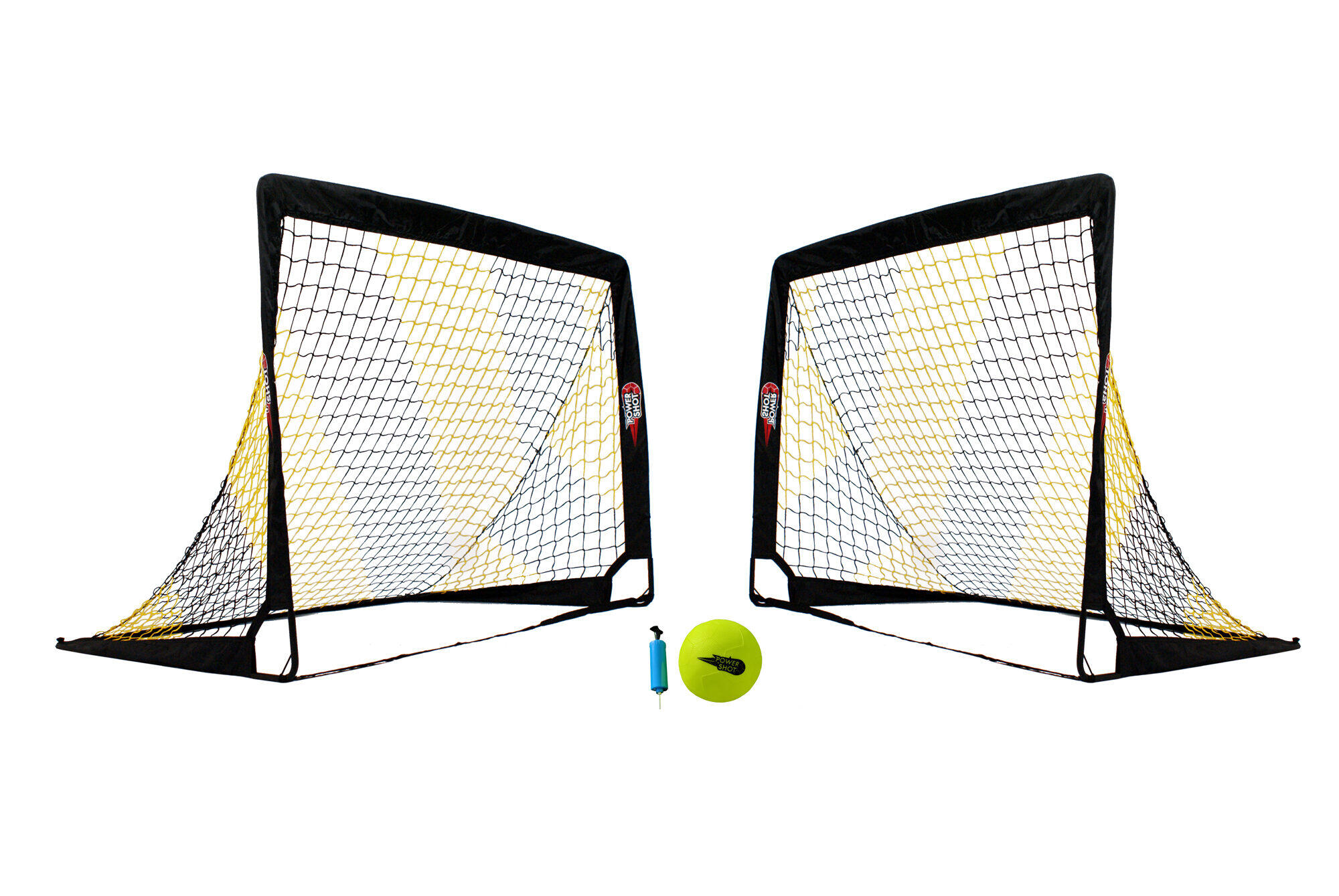 Para bramek - 2.2x1.5m czarny/żółty - Dostarczane z piłką i pompką