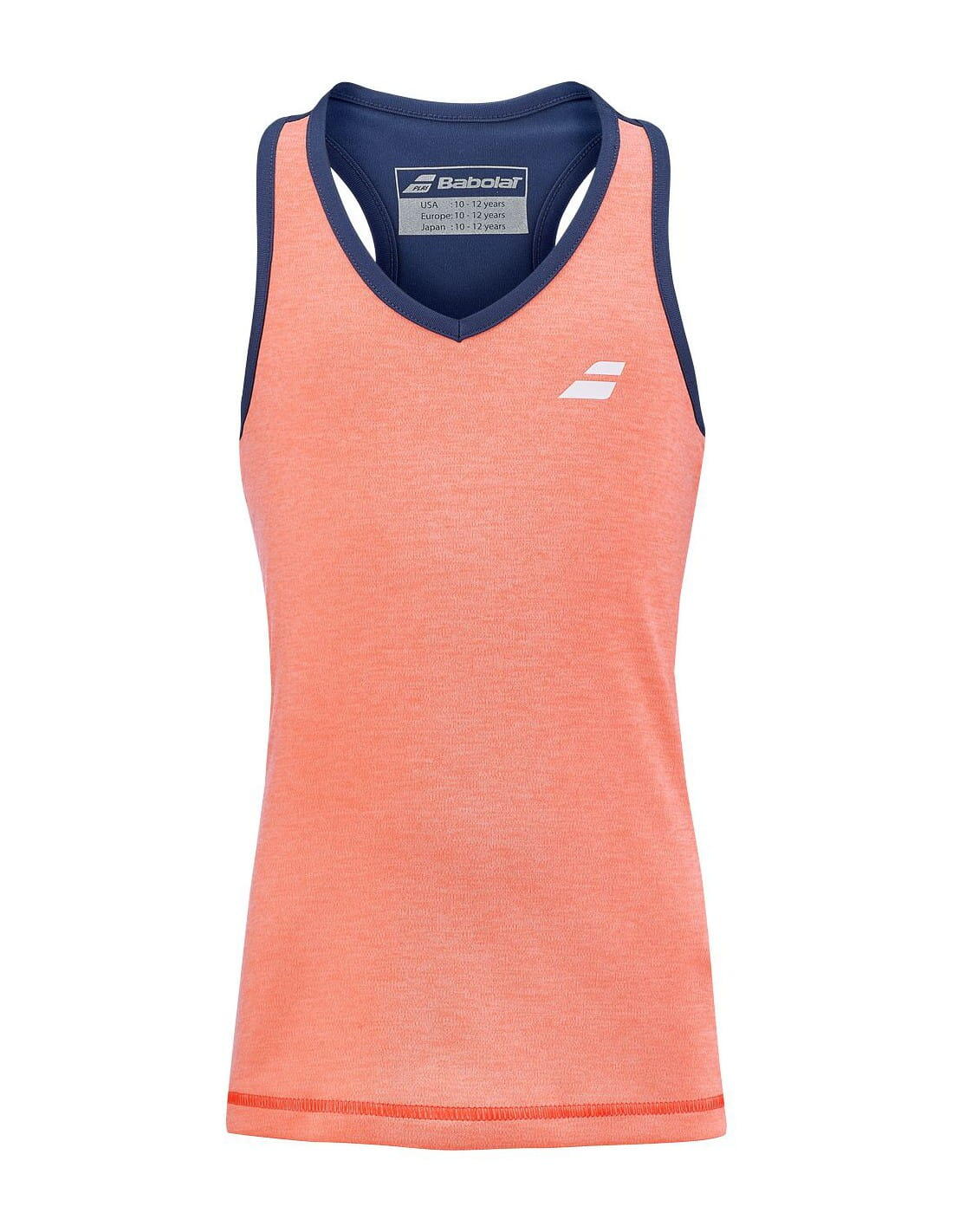 Koszulka dziewczęca Babolat PLAY TANK TOP fluo strike/estate blue 128