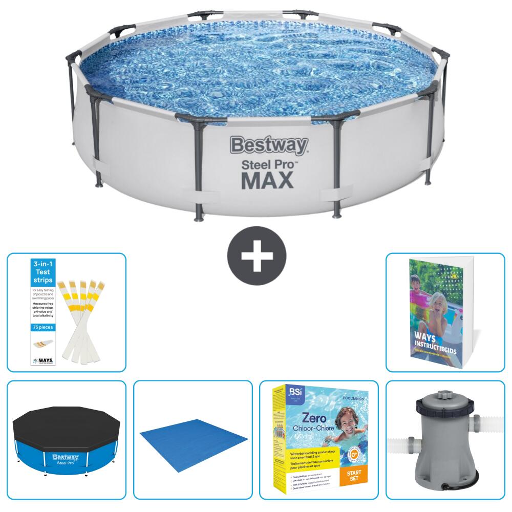 BESTWAY Basen Steel Pro MAX Okrągły - 305x76 cm - 7-częściowy S24