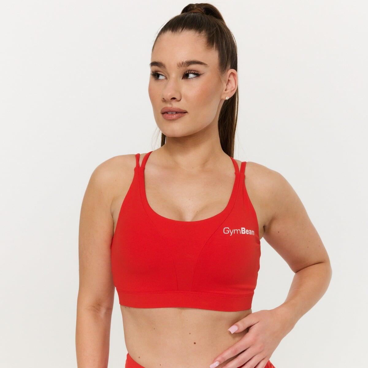Biustonosz sportowy damski fitness bez zapięcia mandarynkowy BEAT