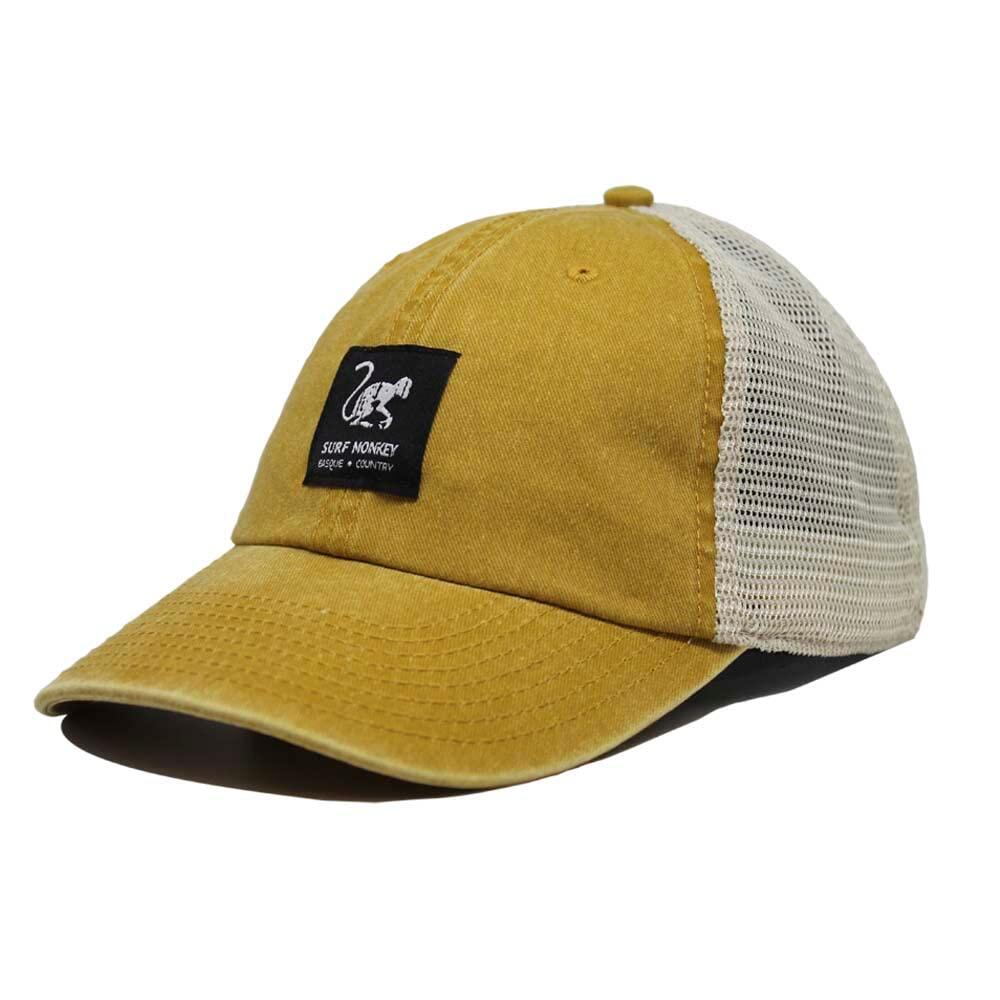 Czapka Trucker - Siatka z płótna - Bawełna / Jeden rozmiar (Musztardowy)