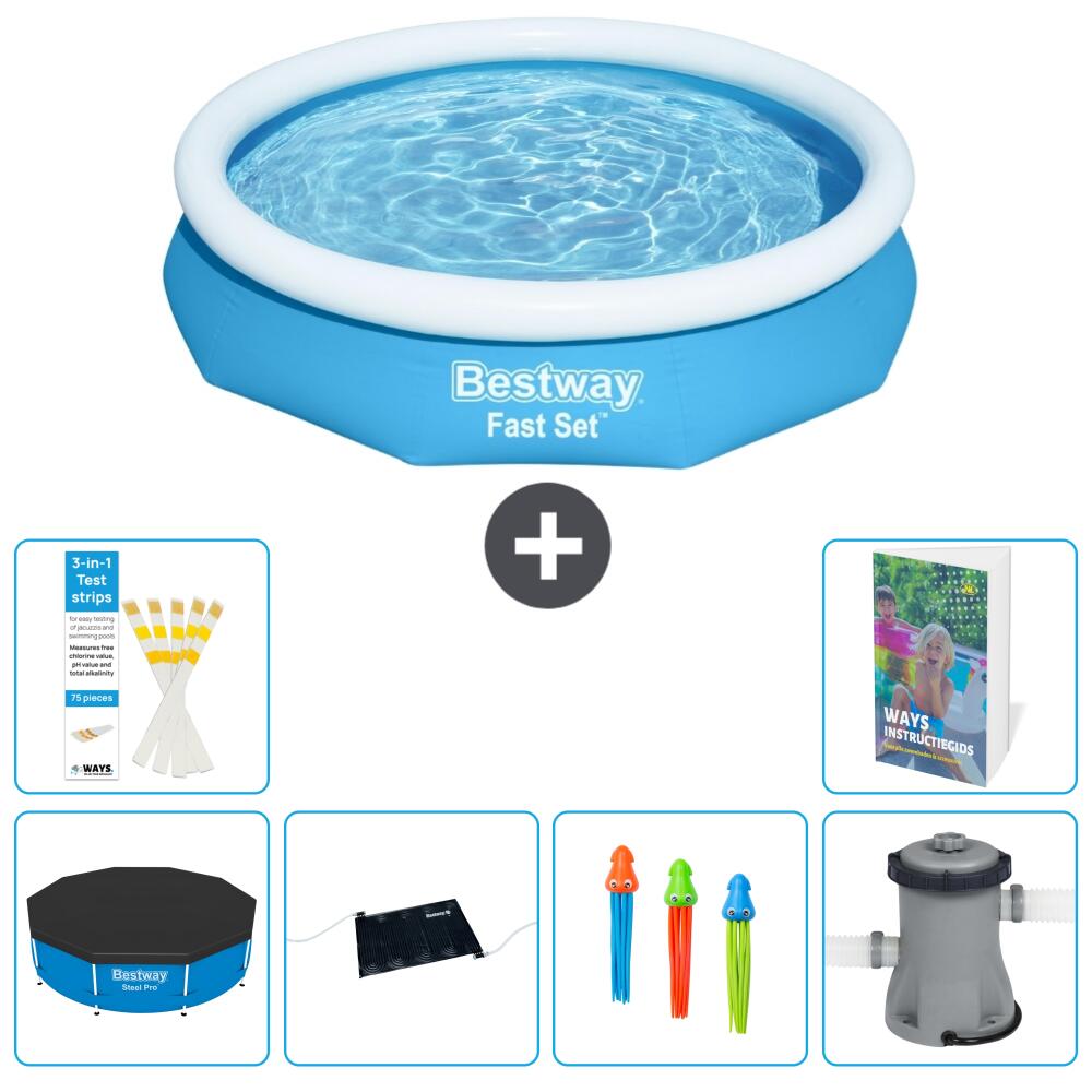 BESTWAY Basen Fast Set Okrągły - 305x66 cm - 7-częściowy S37