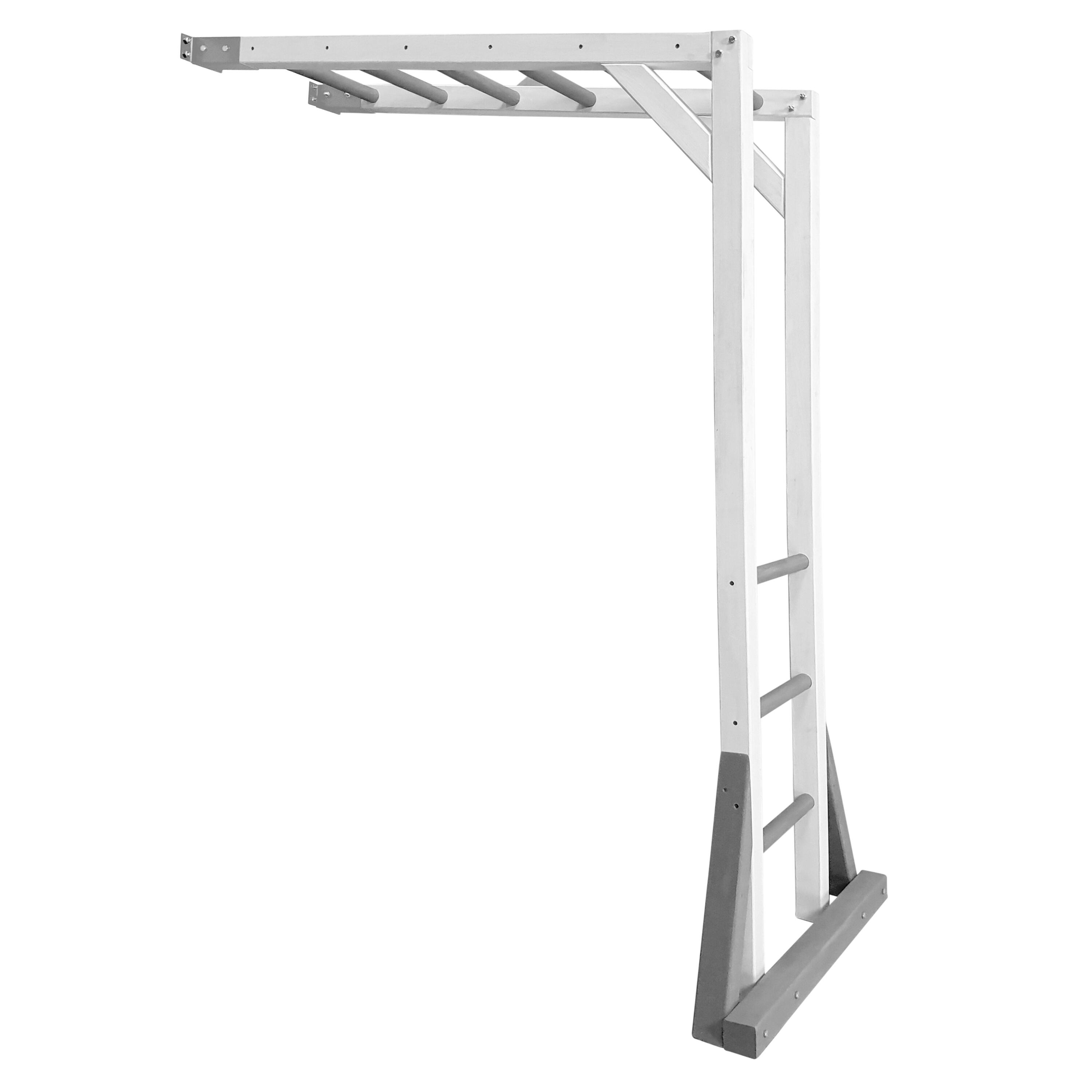 AXI Beach Tower Drewniana rama wspinaczkowa szarym i bialym | 205,7 cm