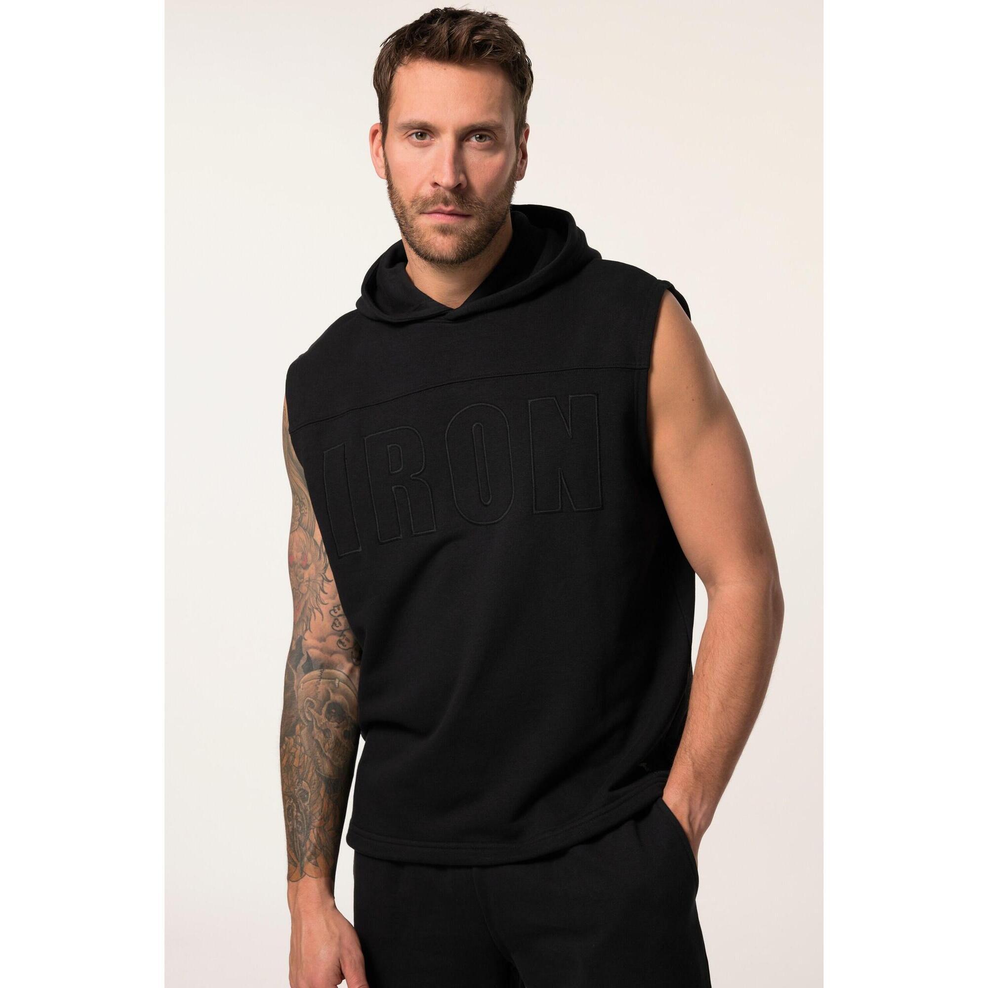 Męska Bluza z kapturem fitness Belly Fit bez rękawów kaptur szybkoschnąca