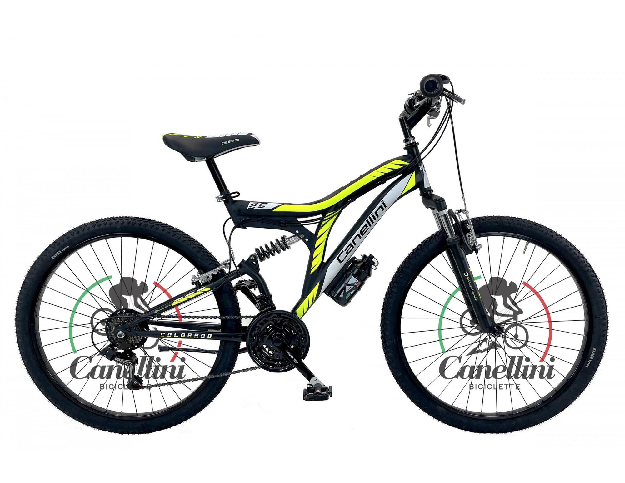 Rower Dziecięcy MTB Canellini COLORADO 26 z pełnym zawieszeniem - Czarny/Żółty