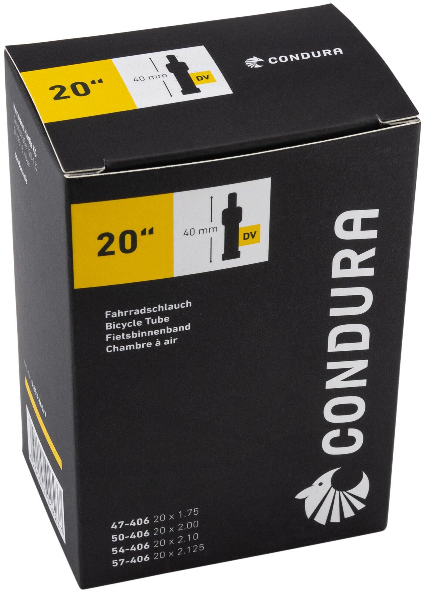 Wewnętrzna Dętka Condura 20 dv40 47/57-406 do Rowerów Miejskich