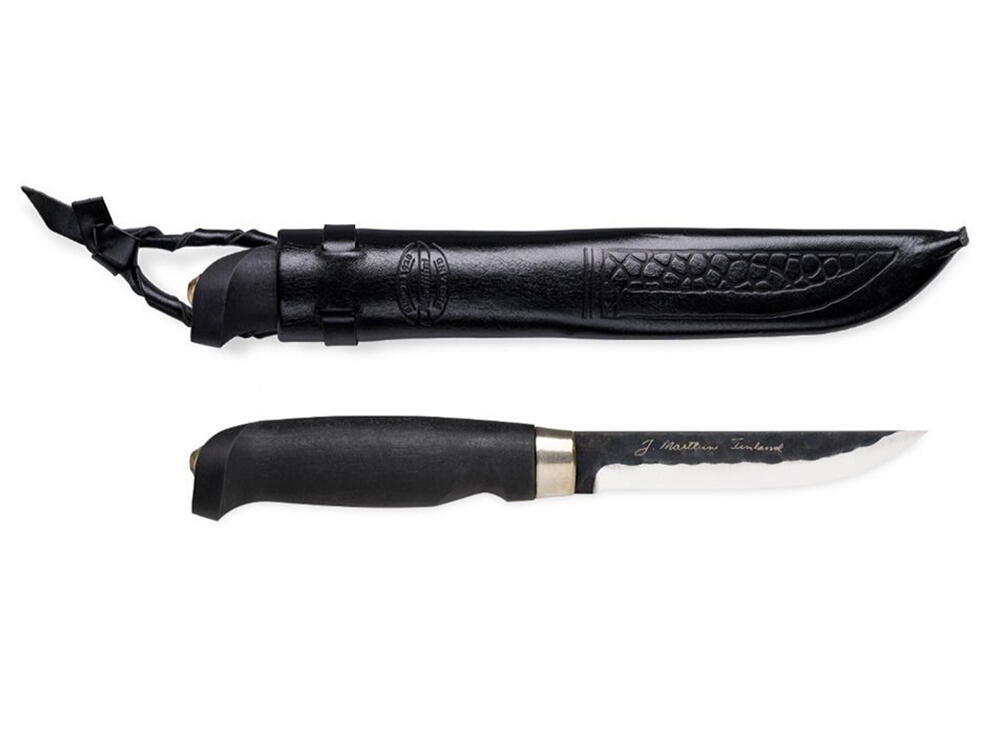 Nóż Lynx Black Edition stal węglowa 80CrV2 skórzana pochwa