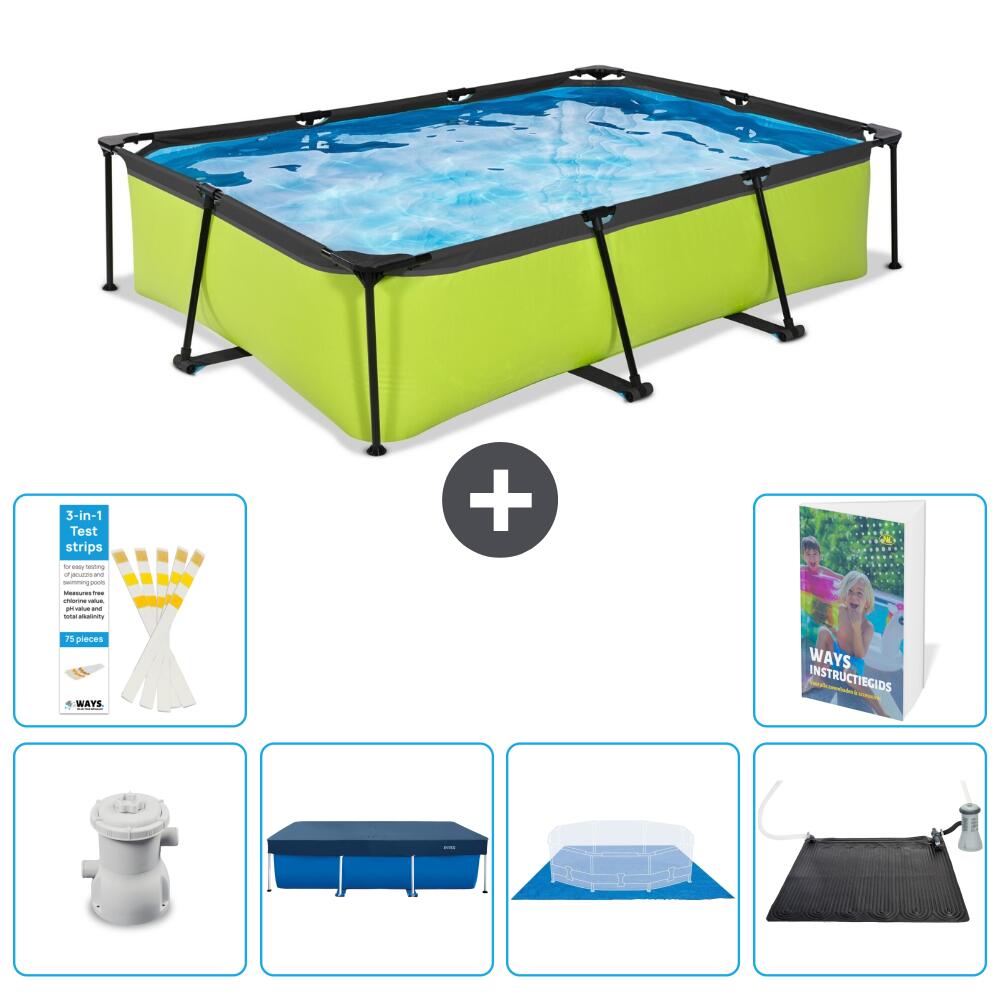 EXIT TOYS Basen Prostokątny - 300x200x65 cm - 7-częściowy S214