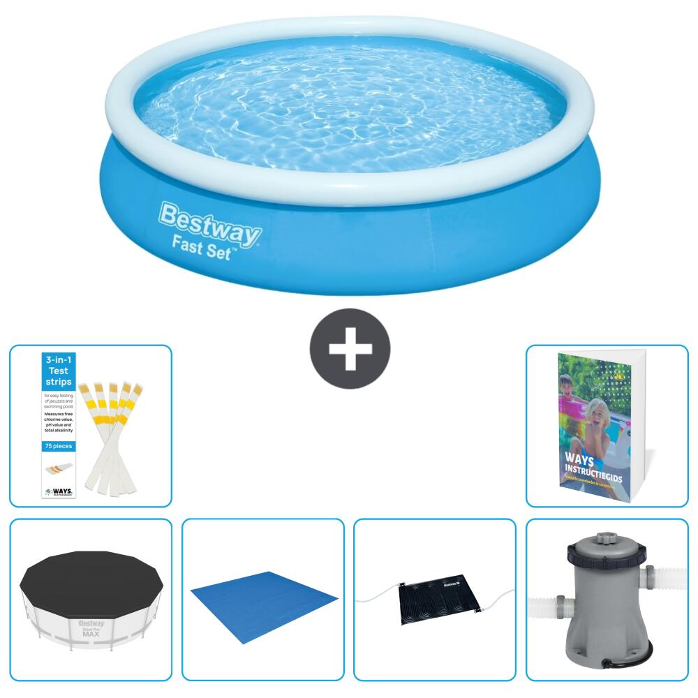 BESTWAY Basen Fast Set Okrągły - 366x76 cm - 7-częściowy S40