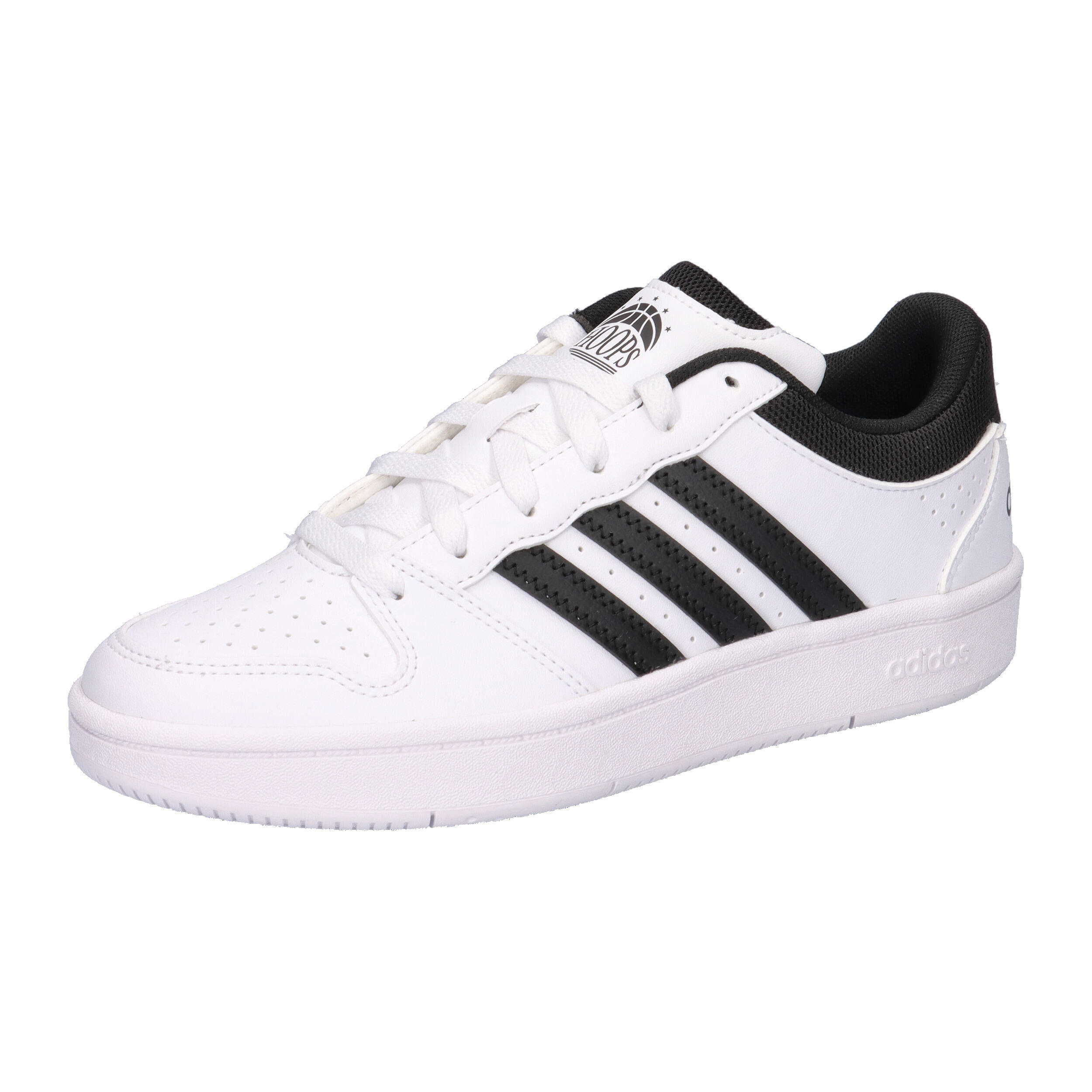 Białe buty dziecięce z logo adidas Hoops Classic