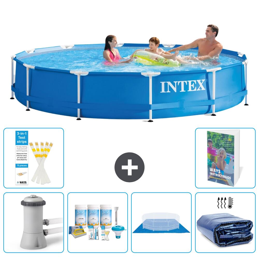 INTEX Basen ze stelażem Okrągły - 366x76 cm - 7-częściowy S289