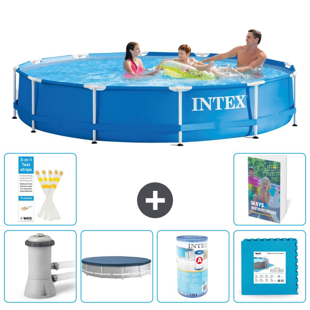 INTEX Basen ze stelażem Okrągły - 366x76 cm - 7-częściowy S254
