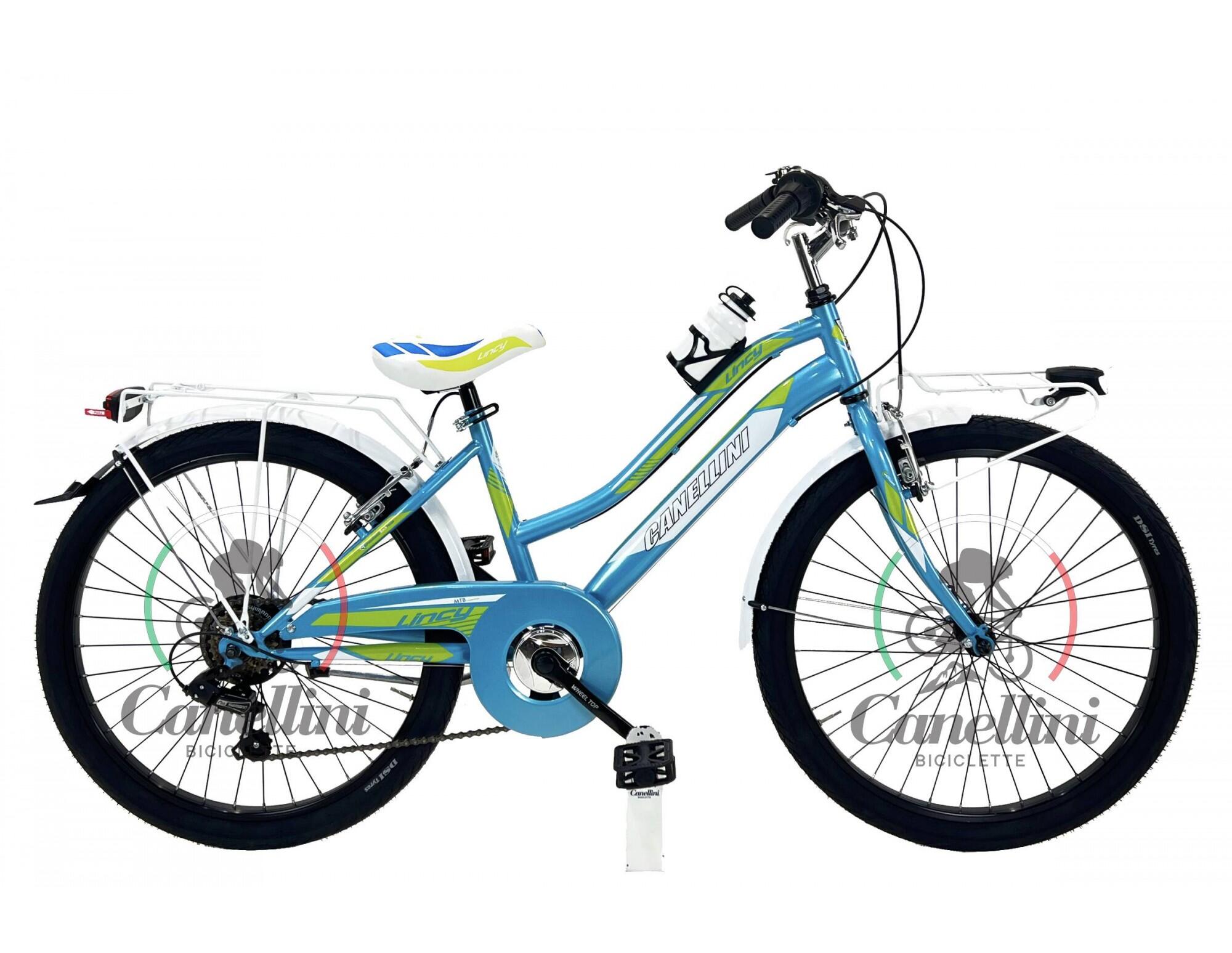 Rower Dziecięcy MTB Canellini LINCY 24 - Błękitny/Zielony
