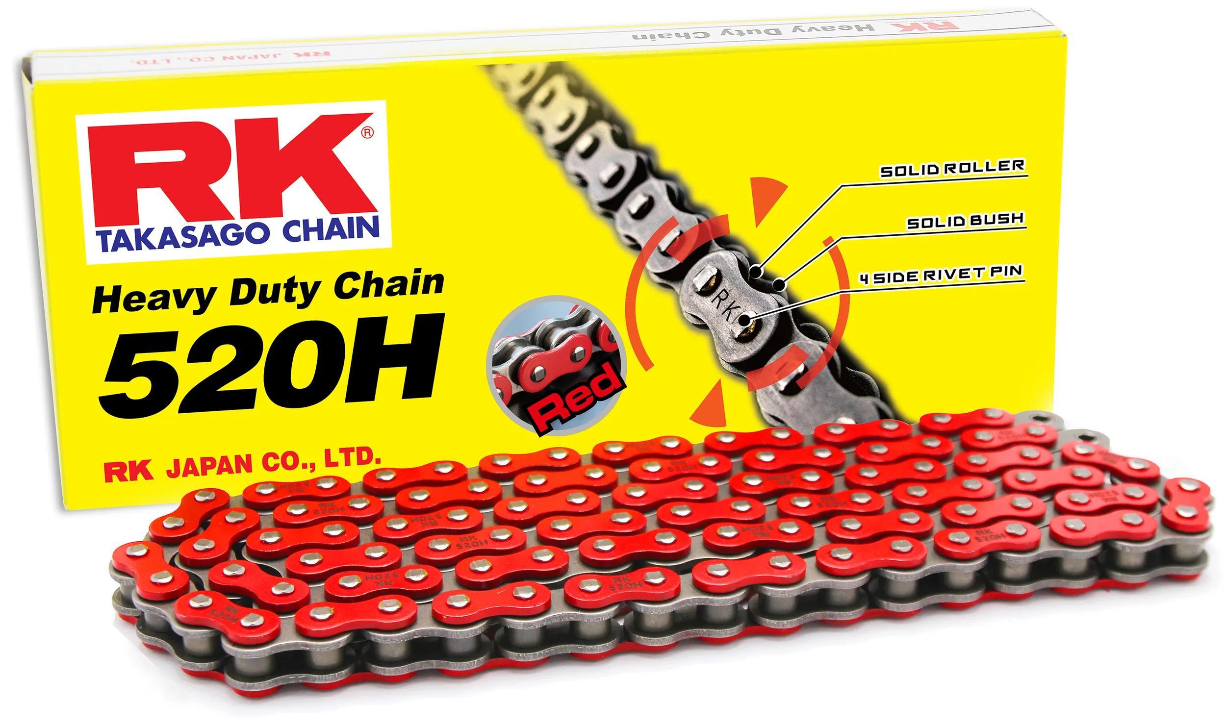 Łańcuch RK 520 H 116 C czerwony/czarny 116 ogniw