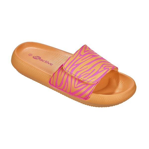 Klapki damskie Beco Zebra Vibes pomarańczowo-różowe