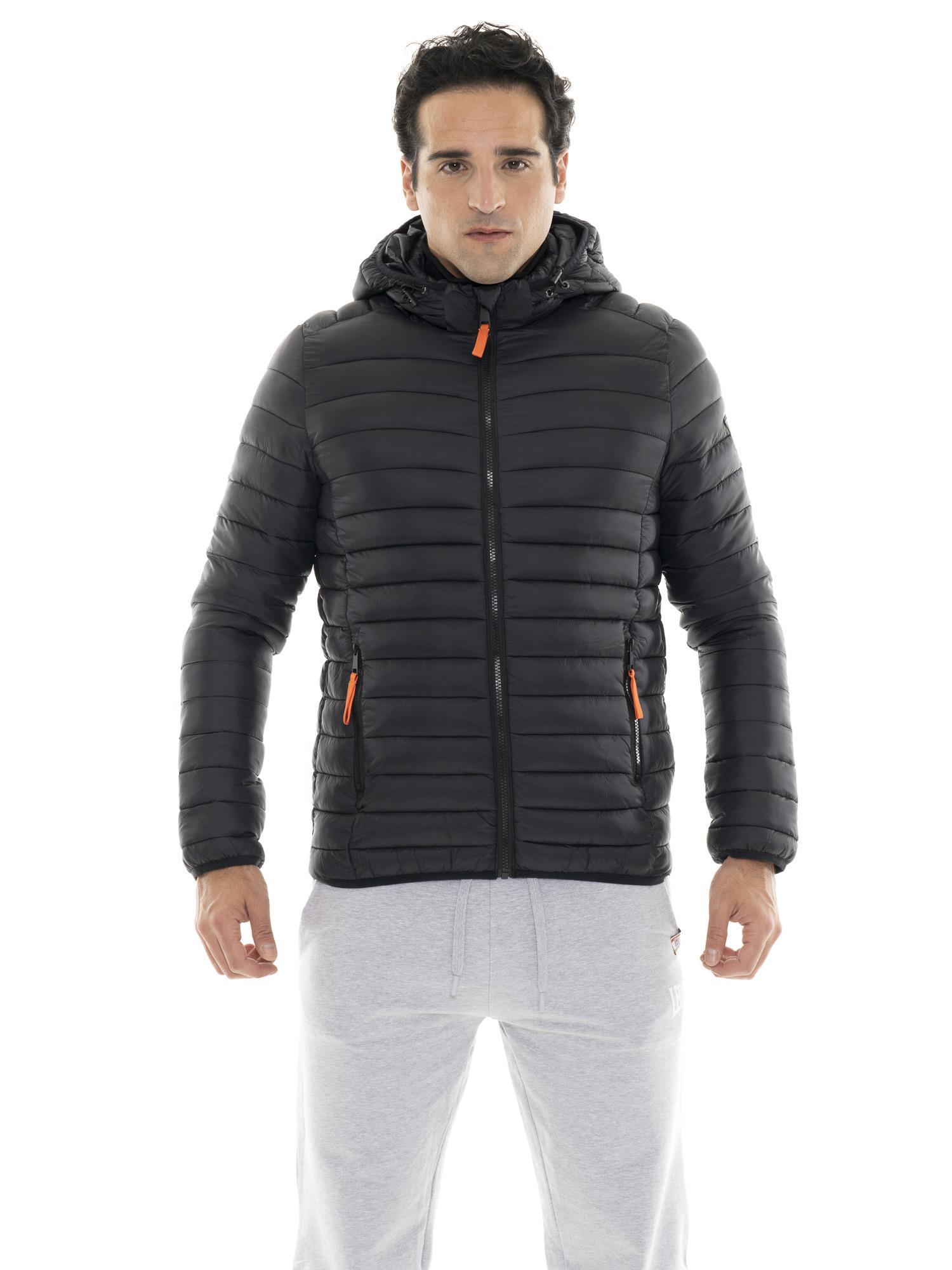 Kurtka puchowa z nylon z kaptur na co dzień