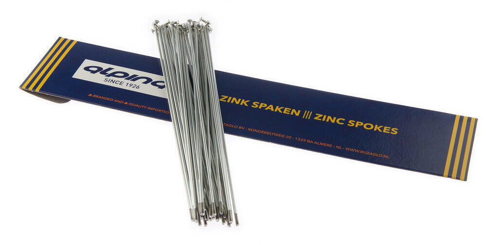 Szprychy Alpina 13g (2,34 mm) 264 mm cynk i srebro 36 sztuk