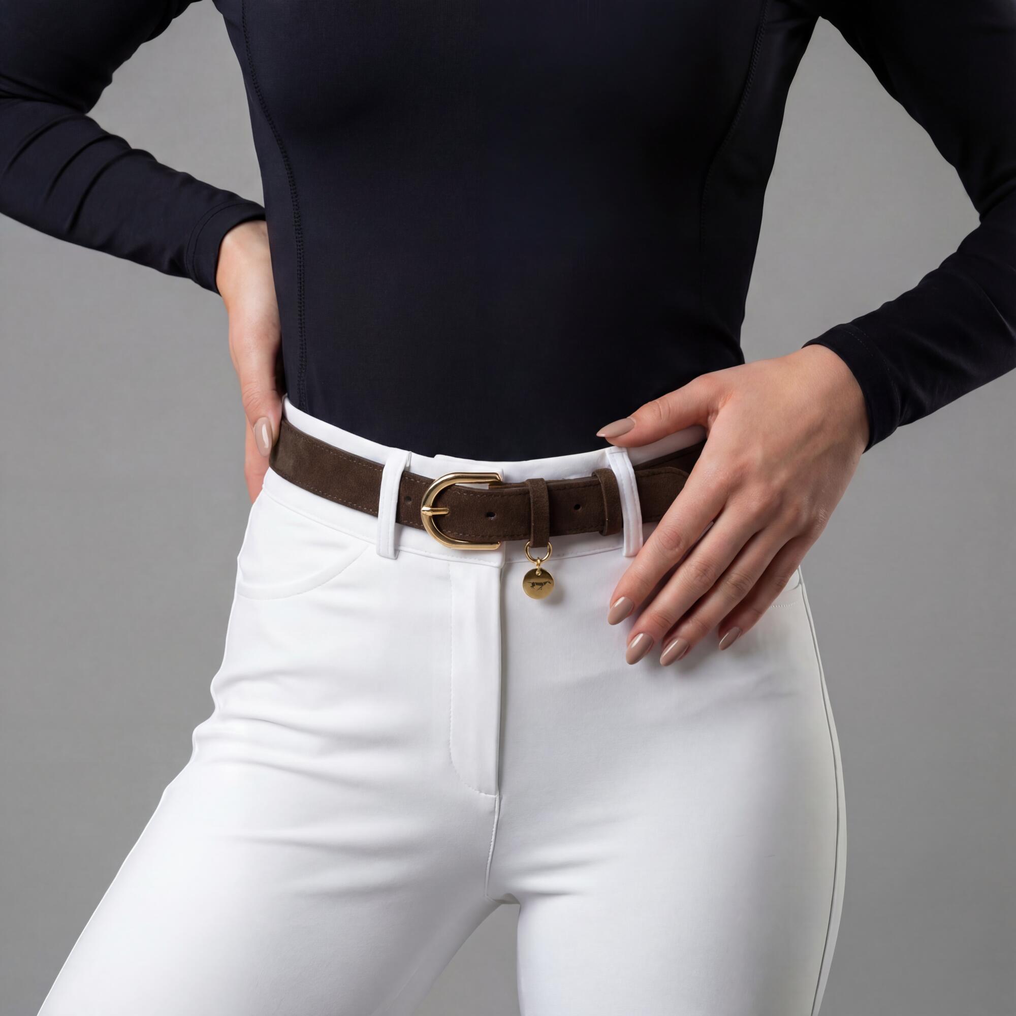 Zamszowy pasek jeździecki GALOP WEAR premium quality 85 cm