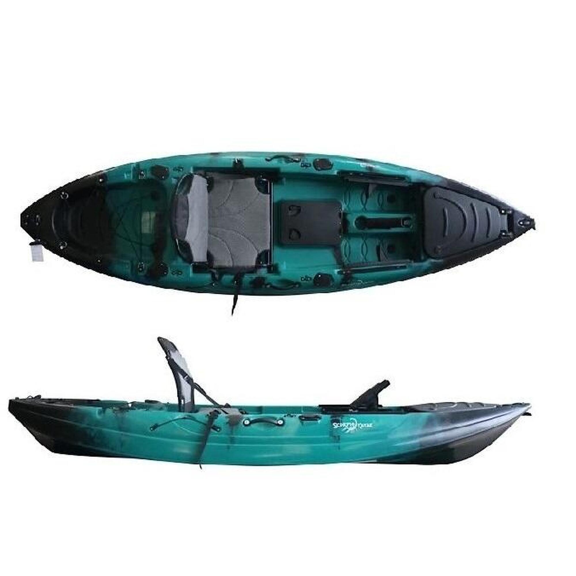 Kajak jednoosobowy wędkarski stabilny do pływania Scorpio kayak Lagoon 9