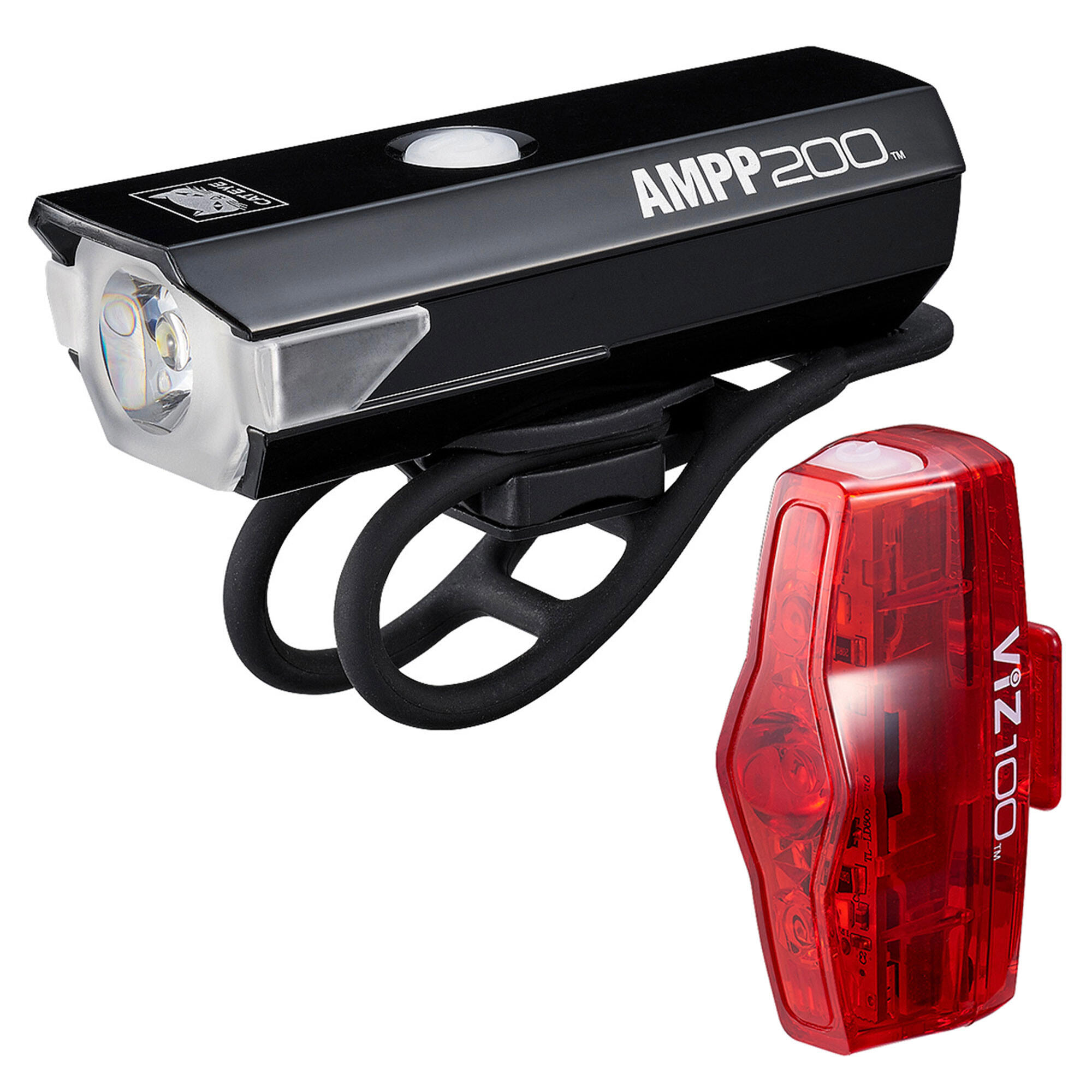 oświetlenie kasku rowerowego Cateye Ampp 200 & Viz 100