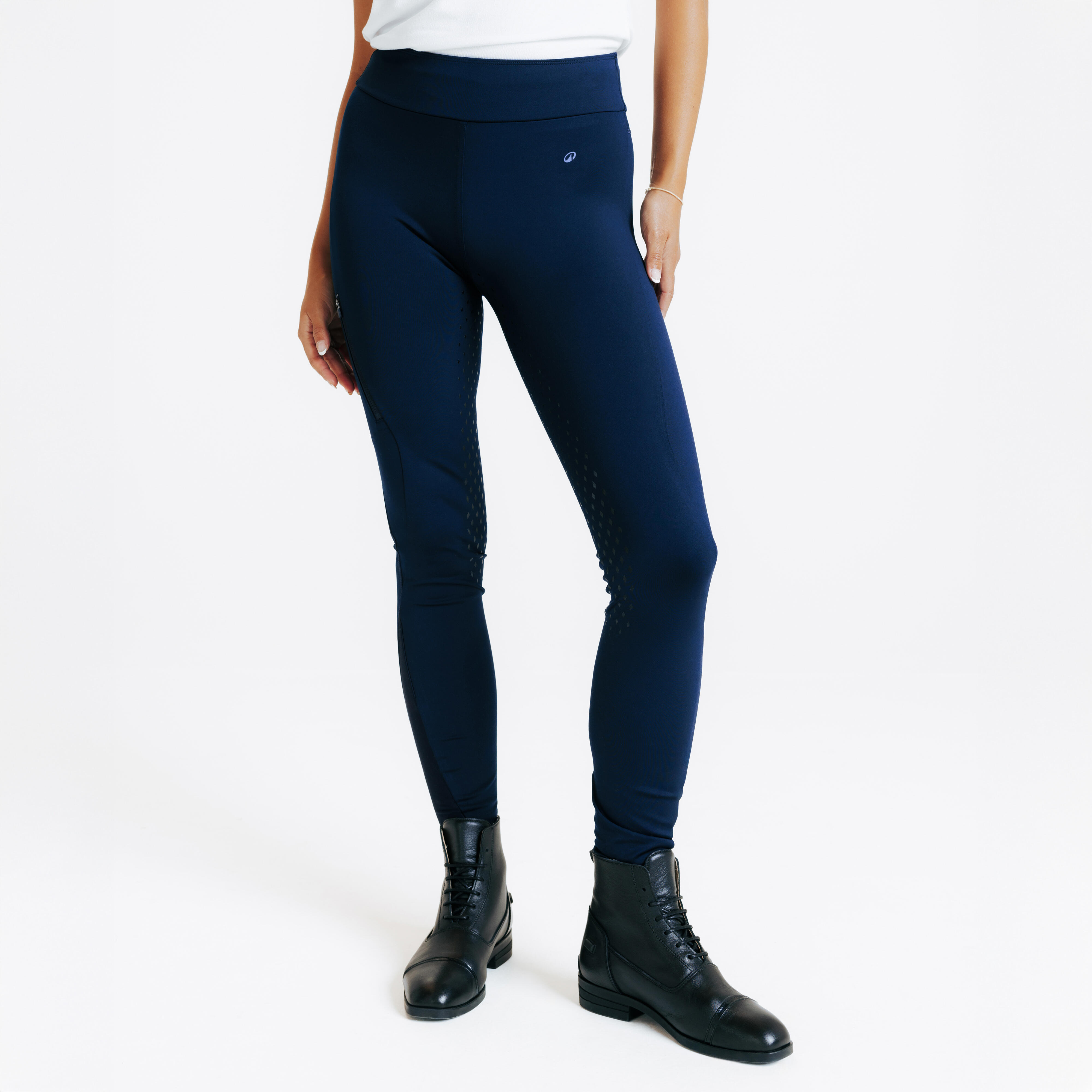 Legginsy jeździeckie damskie 500 full grip