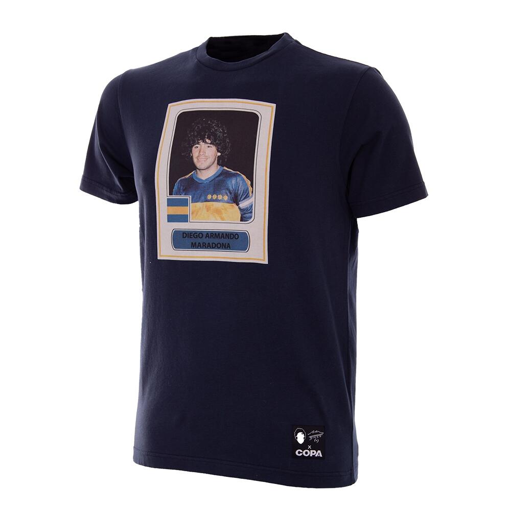 Koszulka dla dorosłych - Maradona x COPA Naklejka Piłka Nożna Boca - Granatowa