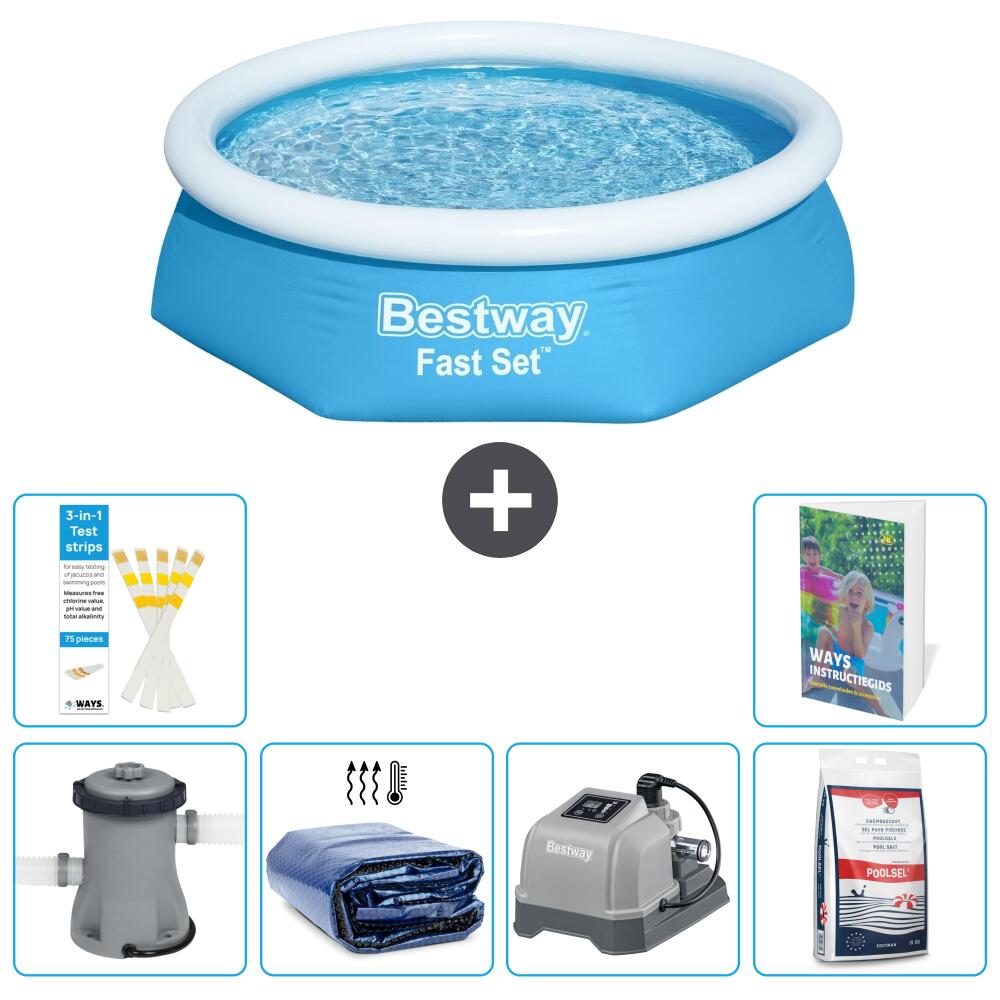 BESTWAY Basen Fast Set Okrągły - 244x61 cm - 7-częściowy S329
