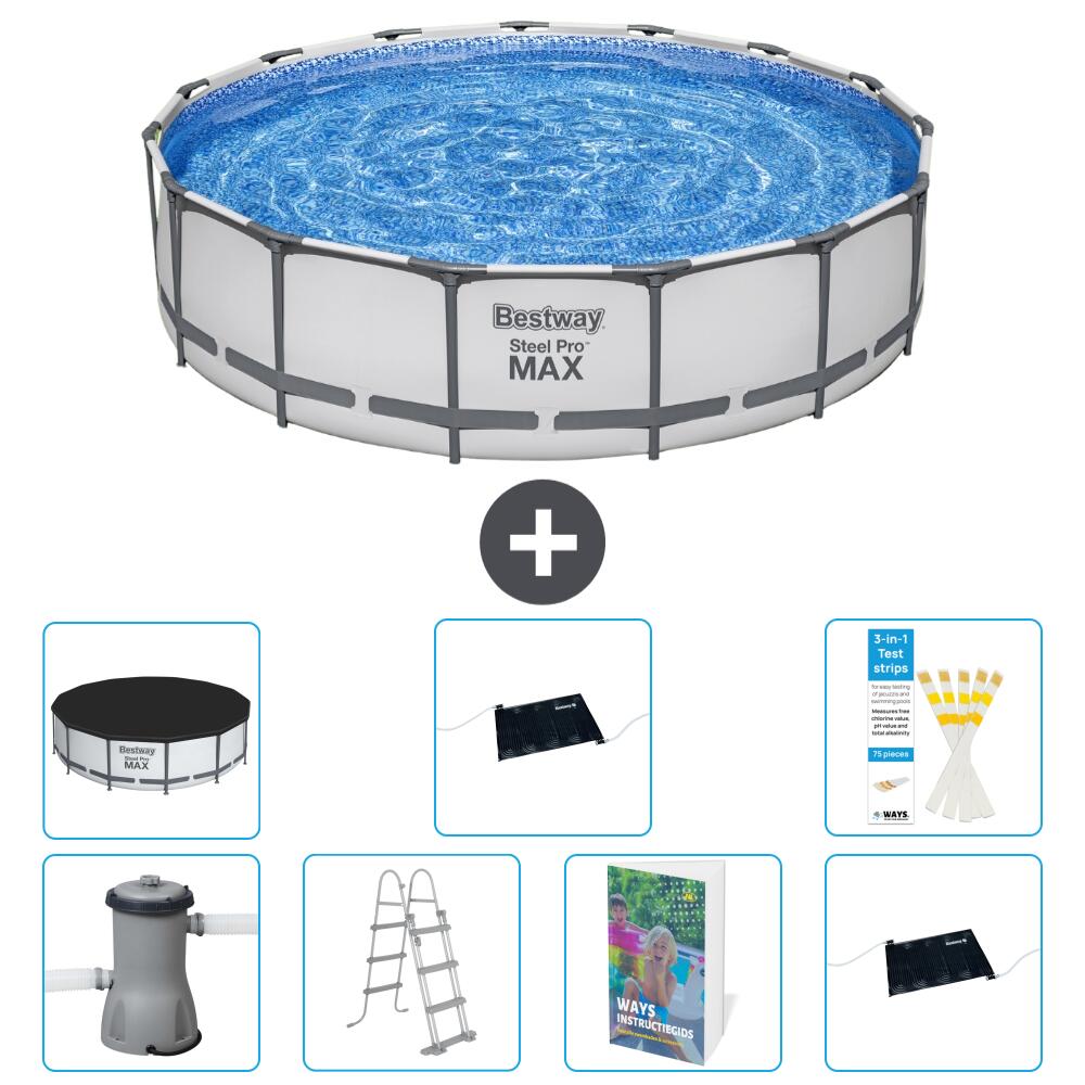 BESTWAY Basen Steel Pro MAX Okrągły - 457x122 cm - 8-częściowy S562