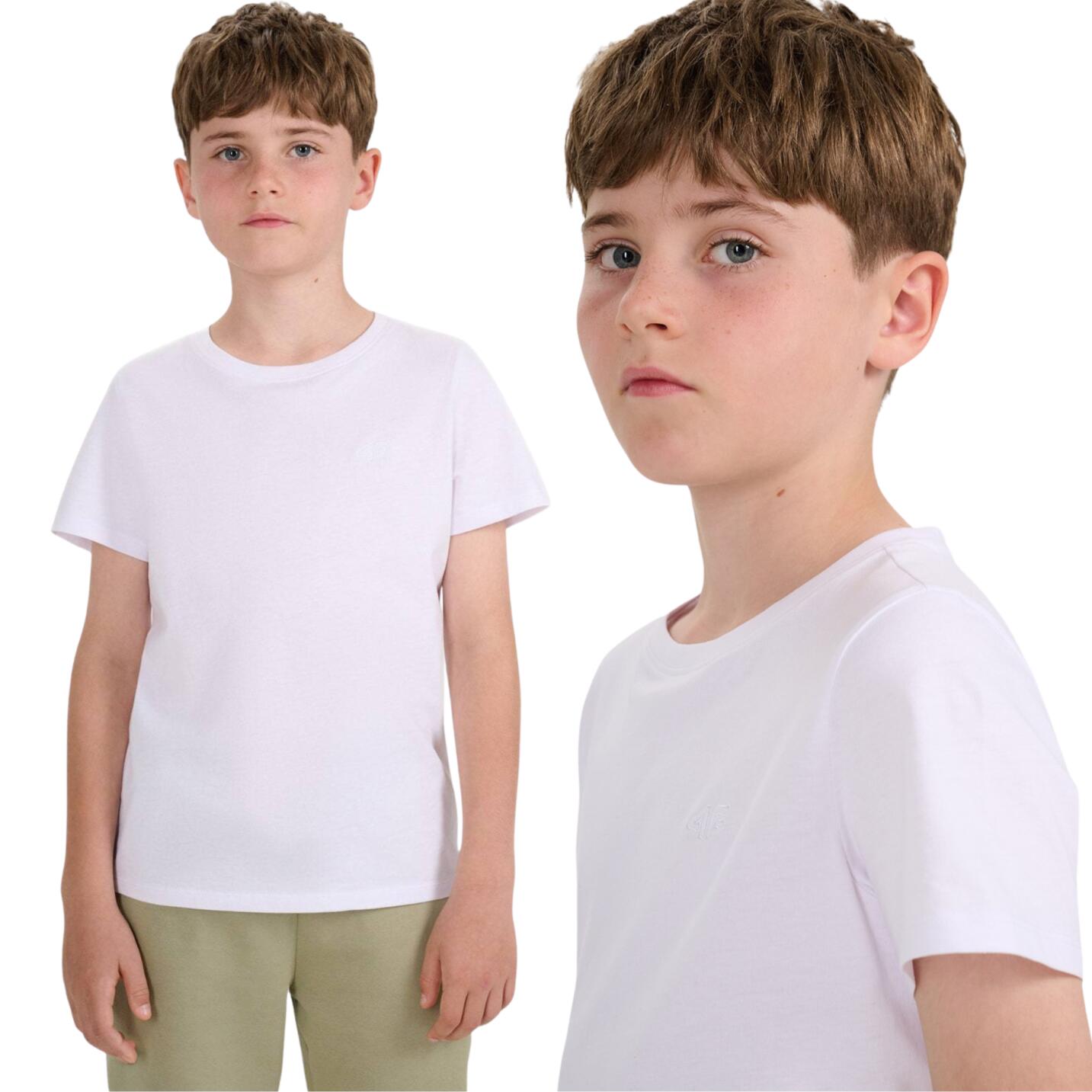 T-shirt chłopięcy bez nadruku 4F 4FJWMM00TTSHM2330