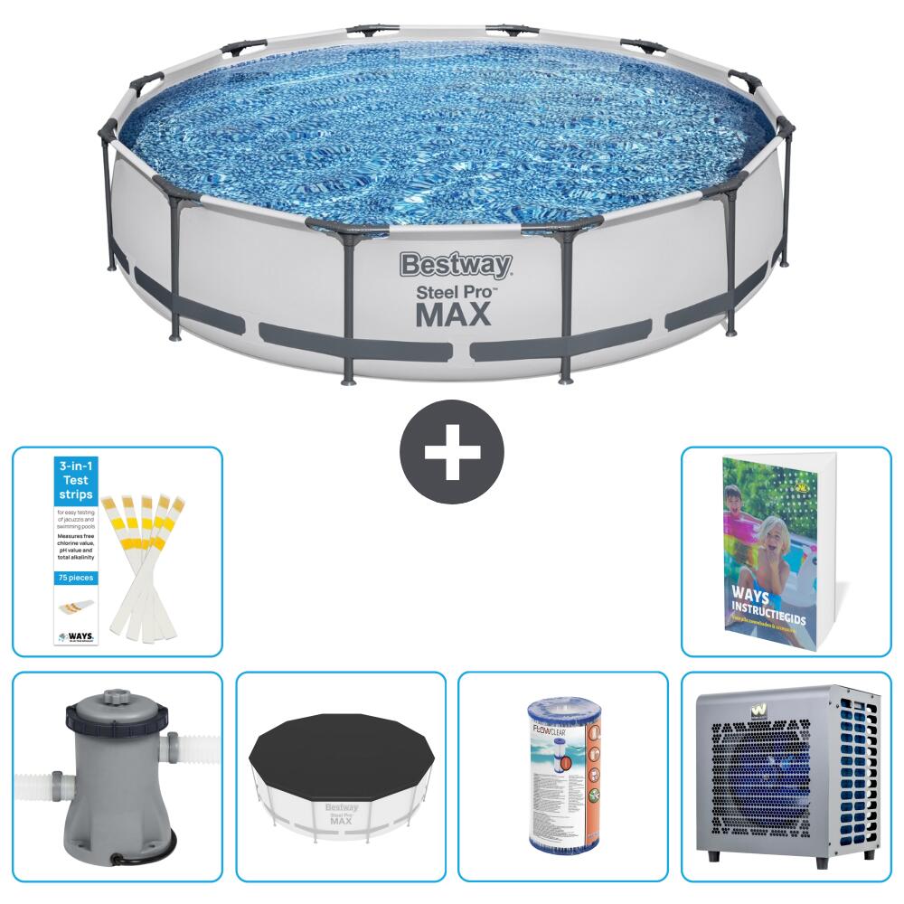 BESTWAY Basen Steel Pro MAX Okrągły - 366x76 cm - 7-częściowy S203