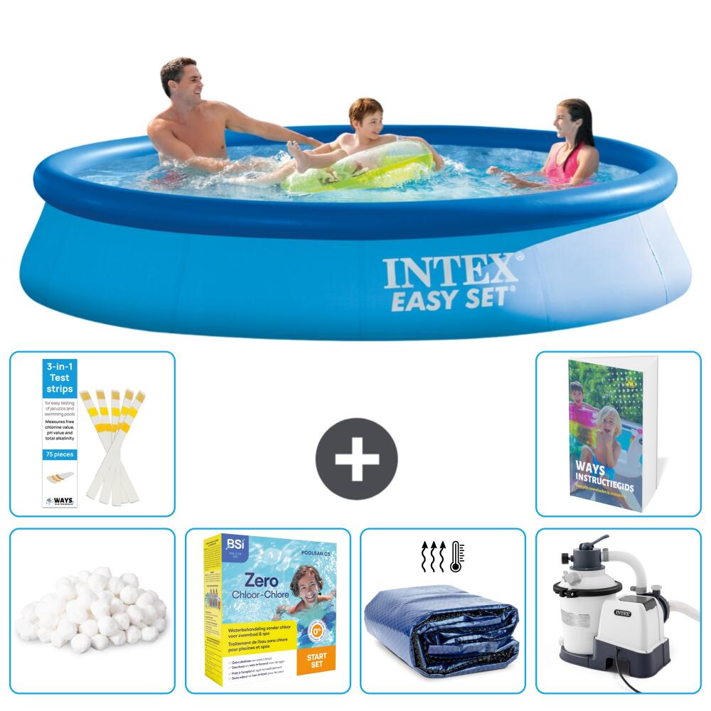 INTEX Basen Easy Set Okrągły - 366x76 cm - 7-częściowy S75