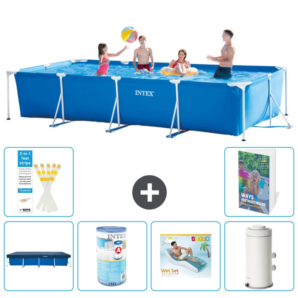 INTEX Basen ze stelażem Prostokątny - 450x220x84 cm - 7-częściowy S113