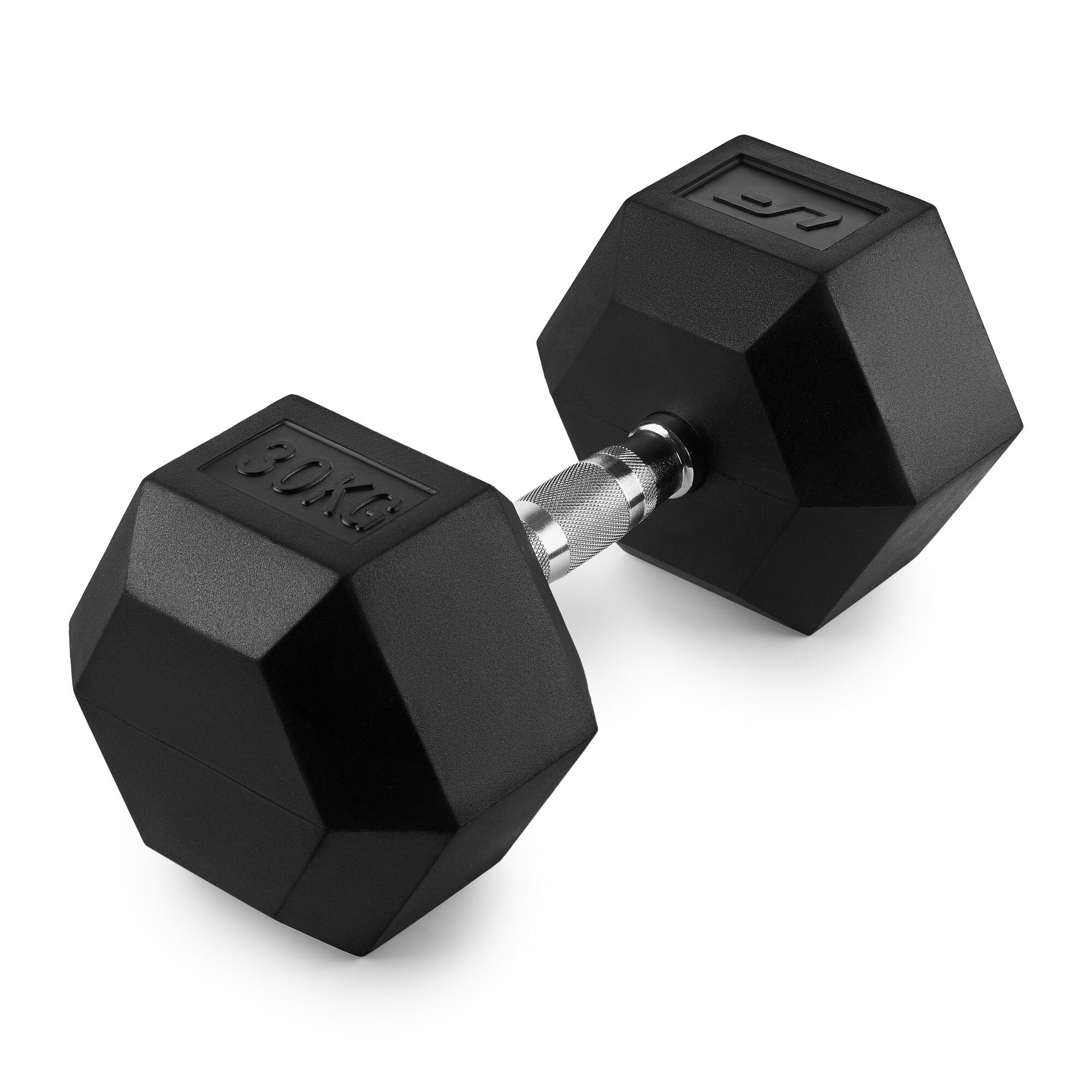 Hantla żeliwna gumowana HEX 30 kg