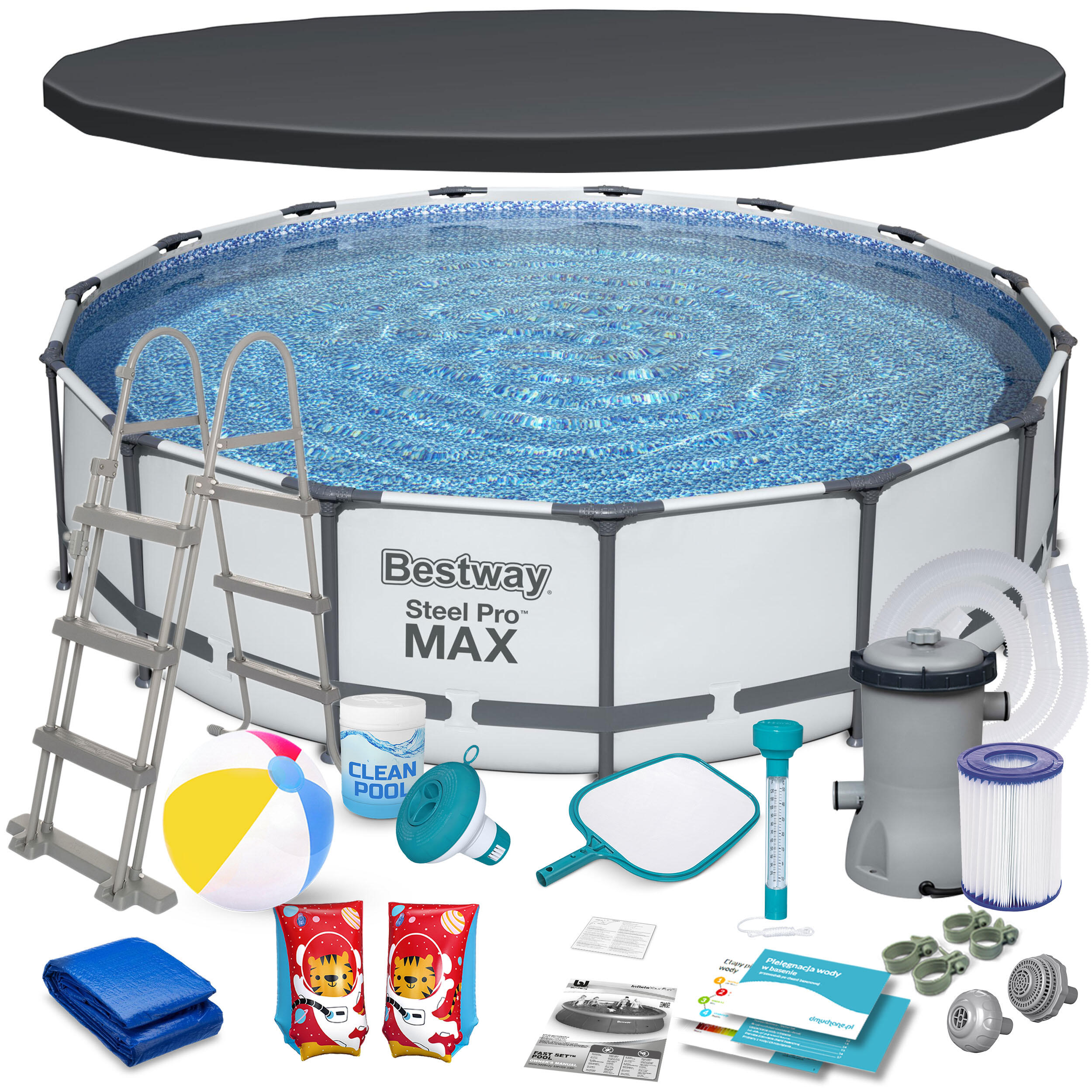 Basen stelażowy ogrodowy Bestway okrągły 457x107 cm 18w1 Full zestaw