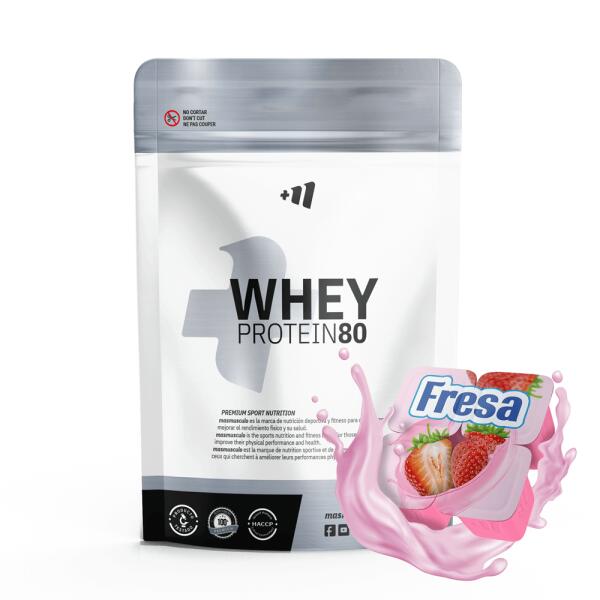 Białko serwatkowe 80 - 1 kg truskawkowe MASMUSCULO