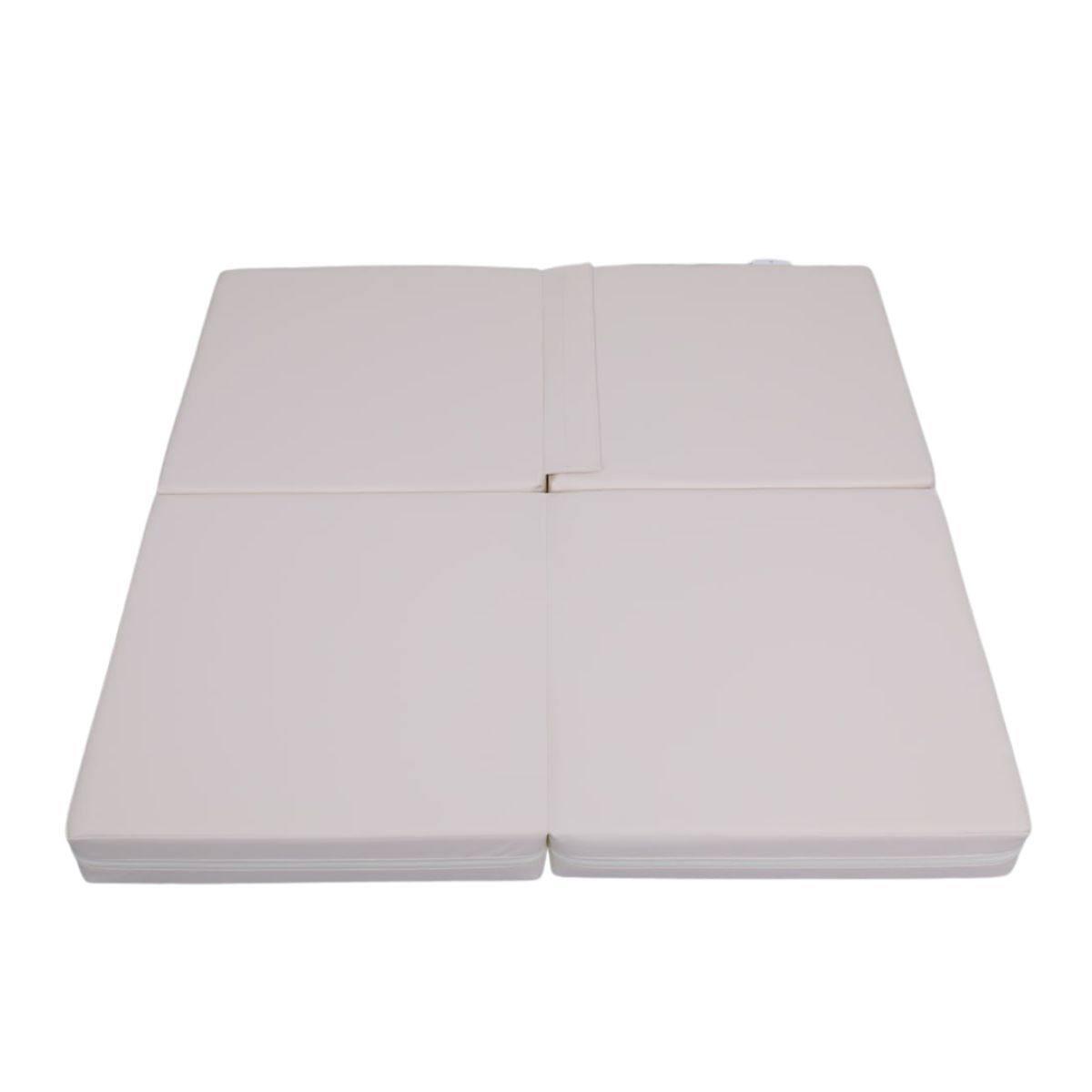 Dziecięca Materac Składany Czteroczęściowy 100x100x10 cm Satellite PU Biały