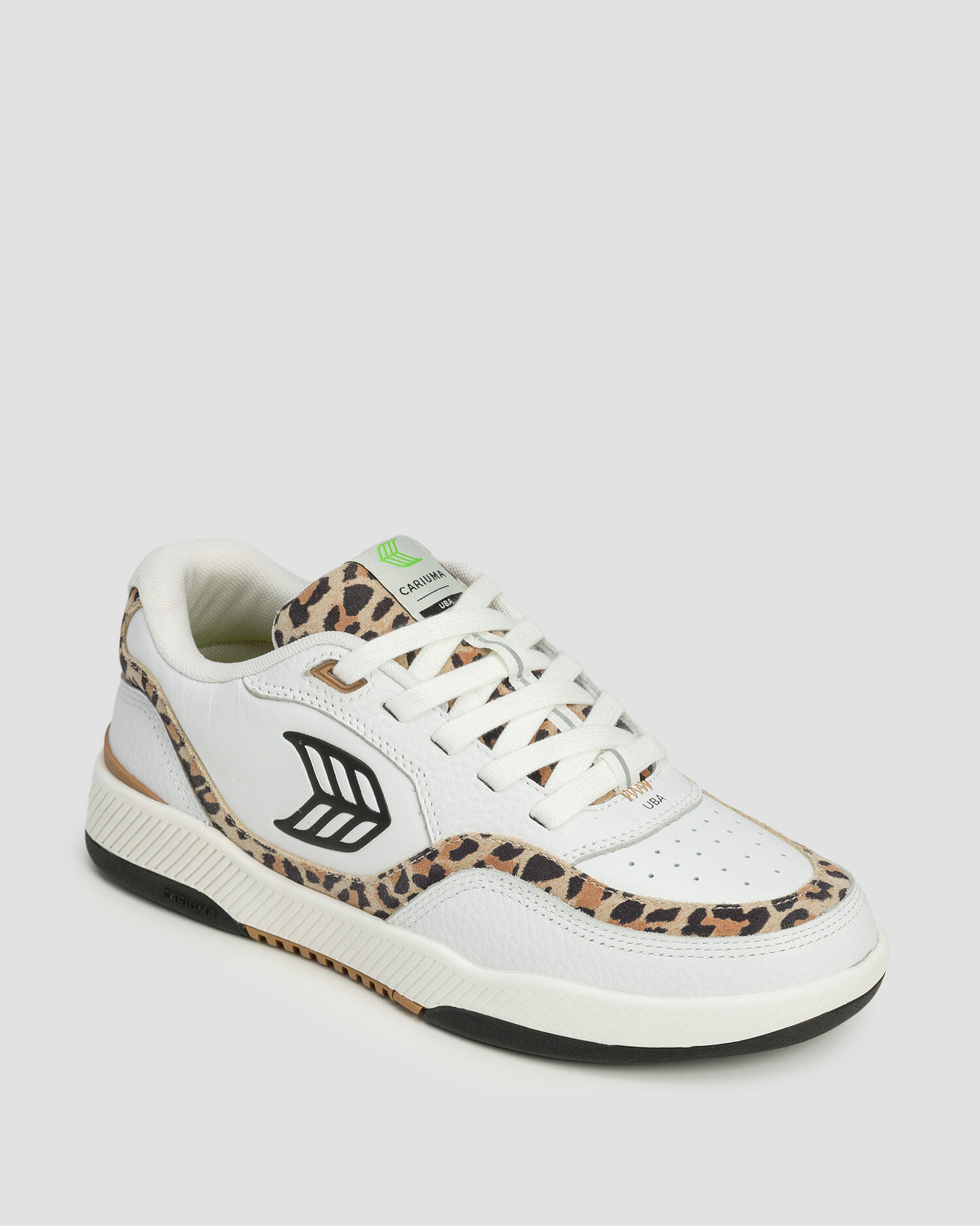 Sneakersy skórzane Cariuma Uba White Leather Leopard Print Suede Blackwh