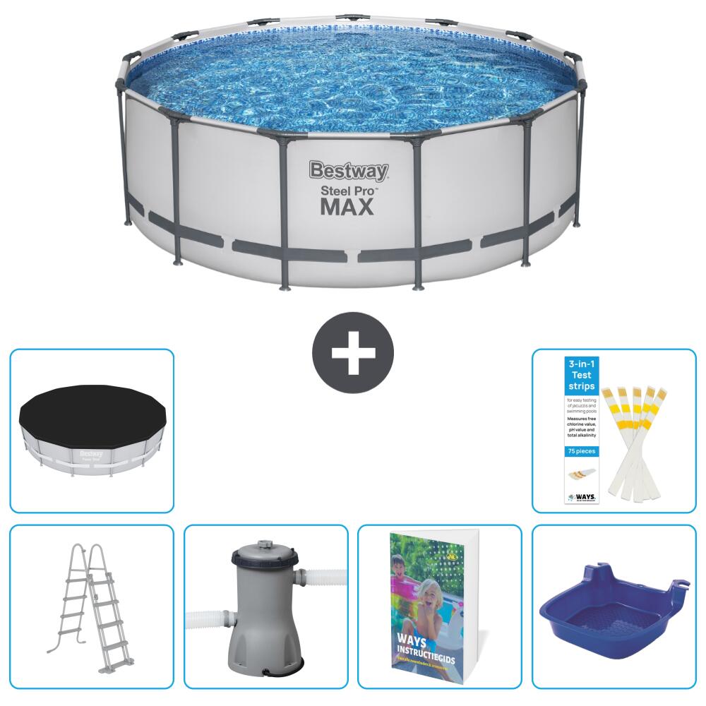 BESTWAY Basen Steel Pro MAX Okrągły - 427x84 cm - 7-częściowy S662